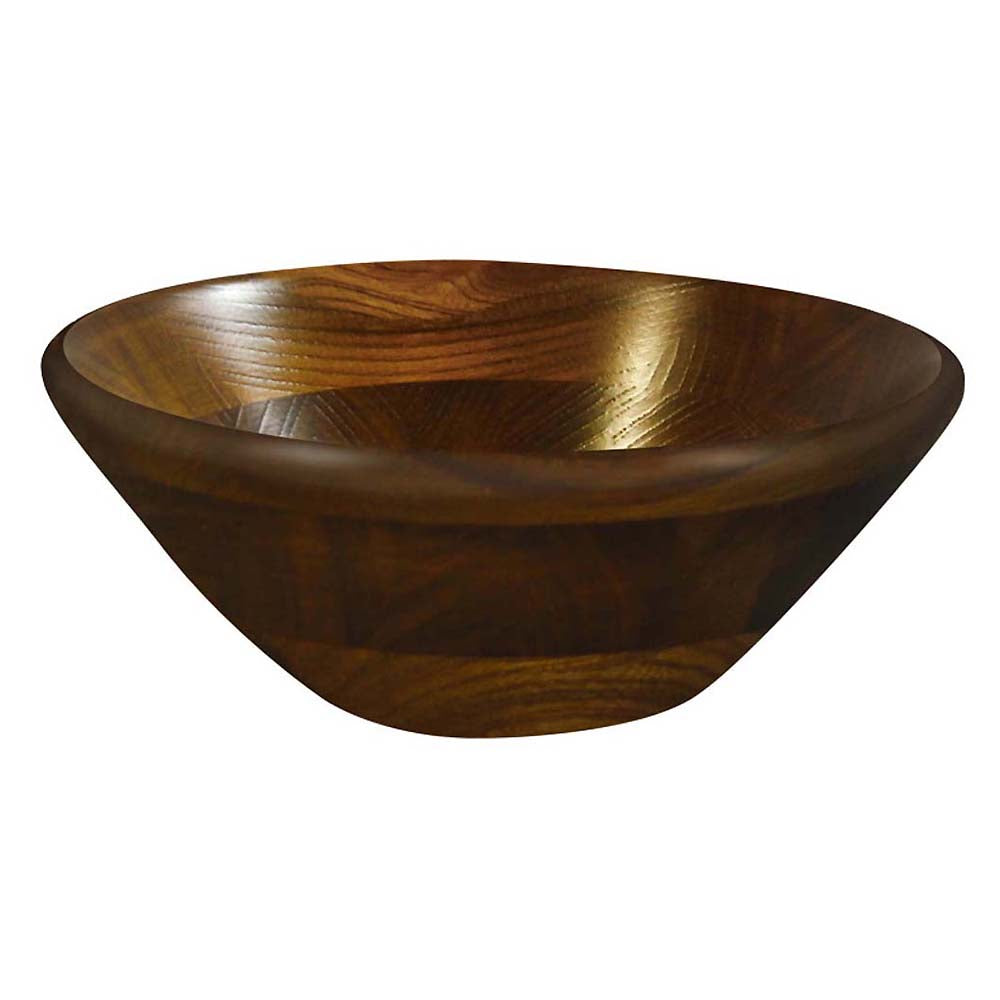 Premium Zelkova Wood Salad Bowl with Smooth Round Edge - Handcrafted Japanese Kijihiki Style - Perfect for Fresh Salads, Pasta, and Fruit Serving at Home or Parties