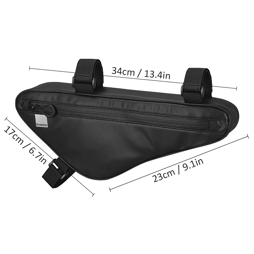 **Large Capacity Bike Pack - Waterproof MTB Road Bike Triangle Bag for Cycling, Hiking & Commuting - Durable & Lightweight Black Bicycle Storage Accessory**