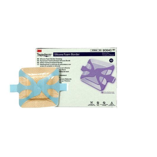 3M Tegaderm Silicone Foam Dressing - 10 Pack | Waterproof Wound Care for Burns, Ulcers & Surgical Sites | Medical Grade Adhesive Bandage for Sensitive Skin