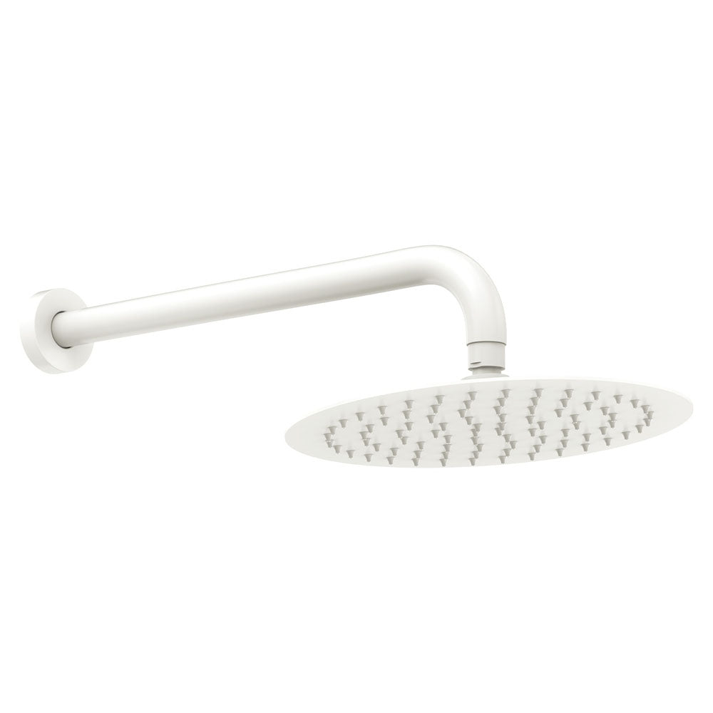 Fienza 411125MW B Kaya Shower Arm Set in Matte White - Durable Bathroom Fixture for Modern & Luxury Showers
