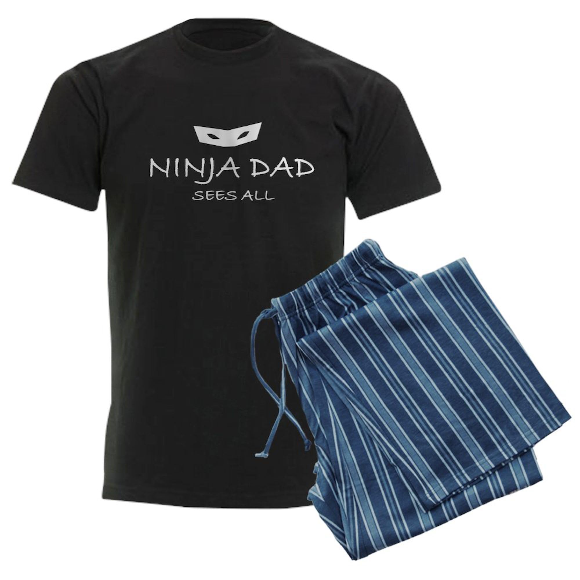 Ninja Dad Men's Dark Pajama Set - 2-Piece Lounge & Sleepwear for Fathers - Perfect for Relaxing at Home, Lounging & Family Movie Nights