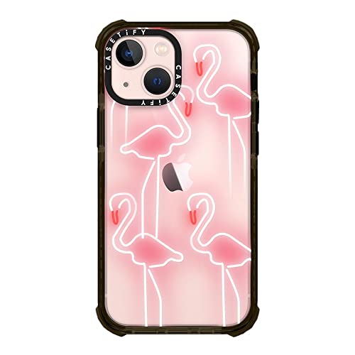 Neon inspired flamingo pattern