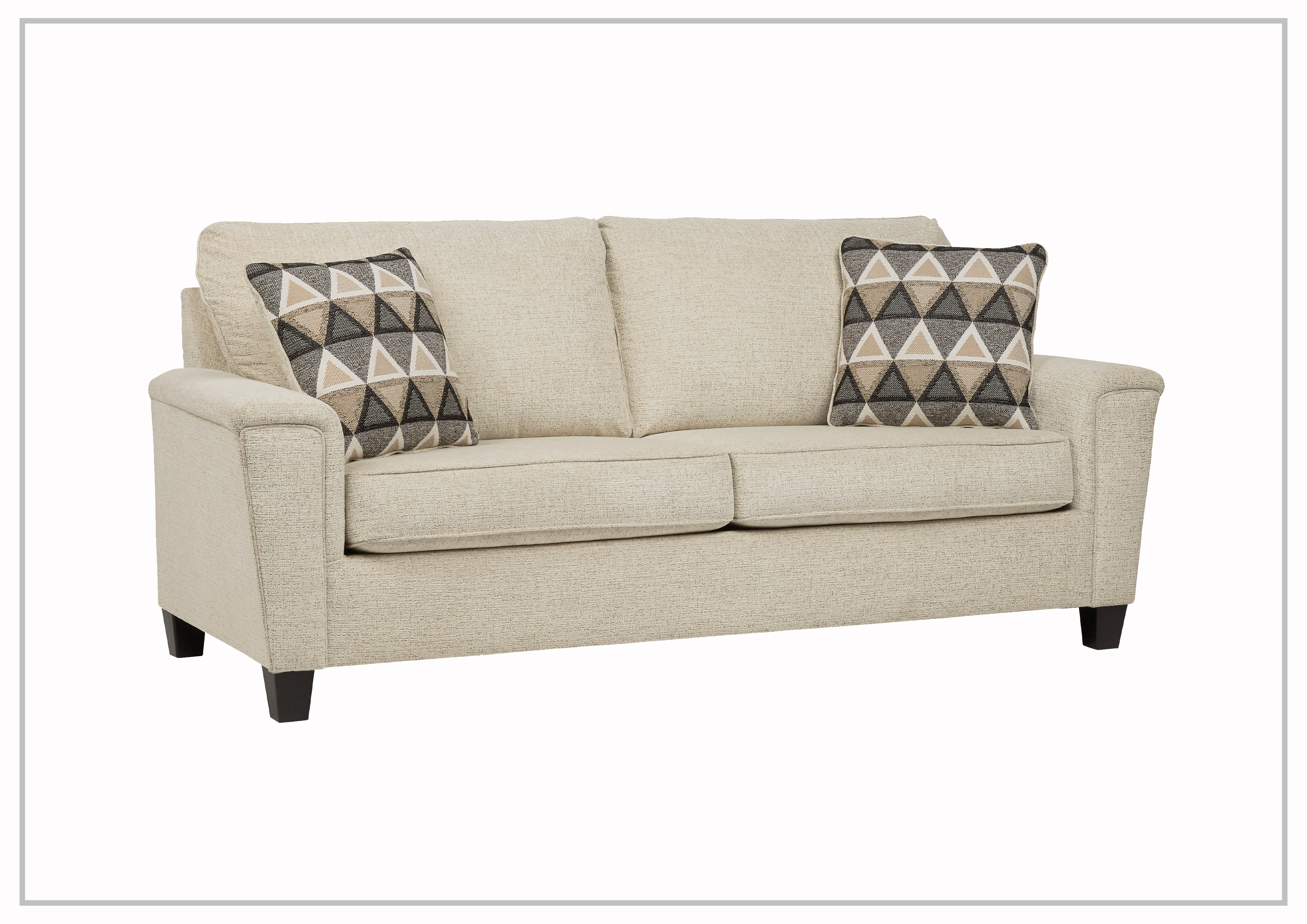 Gio Italia Abigail Queen Fabric Sofa Sleeper - Convertible Bed, Beige or Dark Grey | Comfortable Modern Living Room Furniture for Small Spaces & Guest Rooms