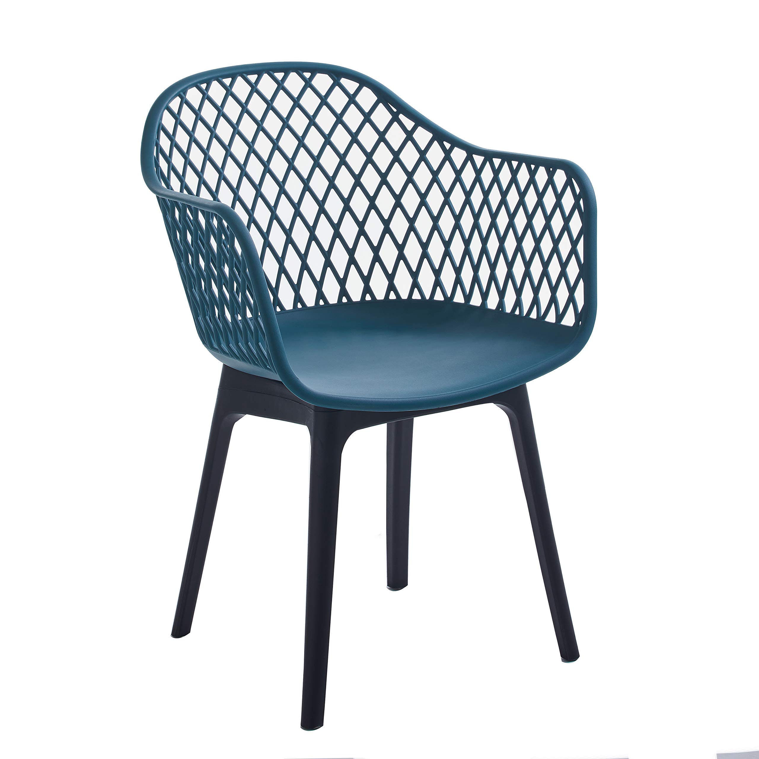 Porthos Home Miro Dining Chairs Set of 2 - Waterproof & Stain Resistant Plastic Chairs with Geometric Pattern & Sturdy Legs - Modern Mid-Height Back Design for Kitchen, Dining Room & Outdoor Patio Use