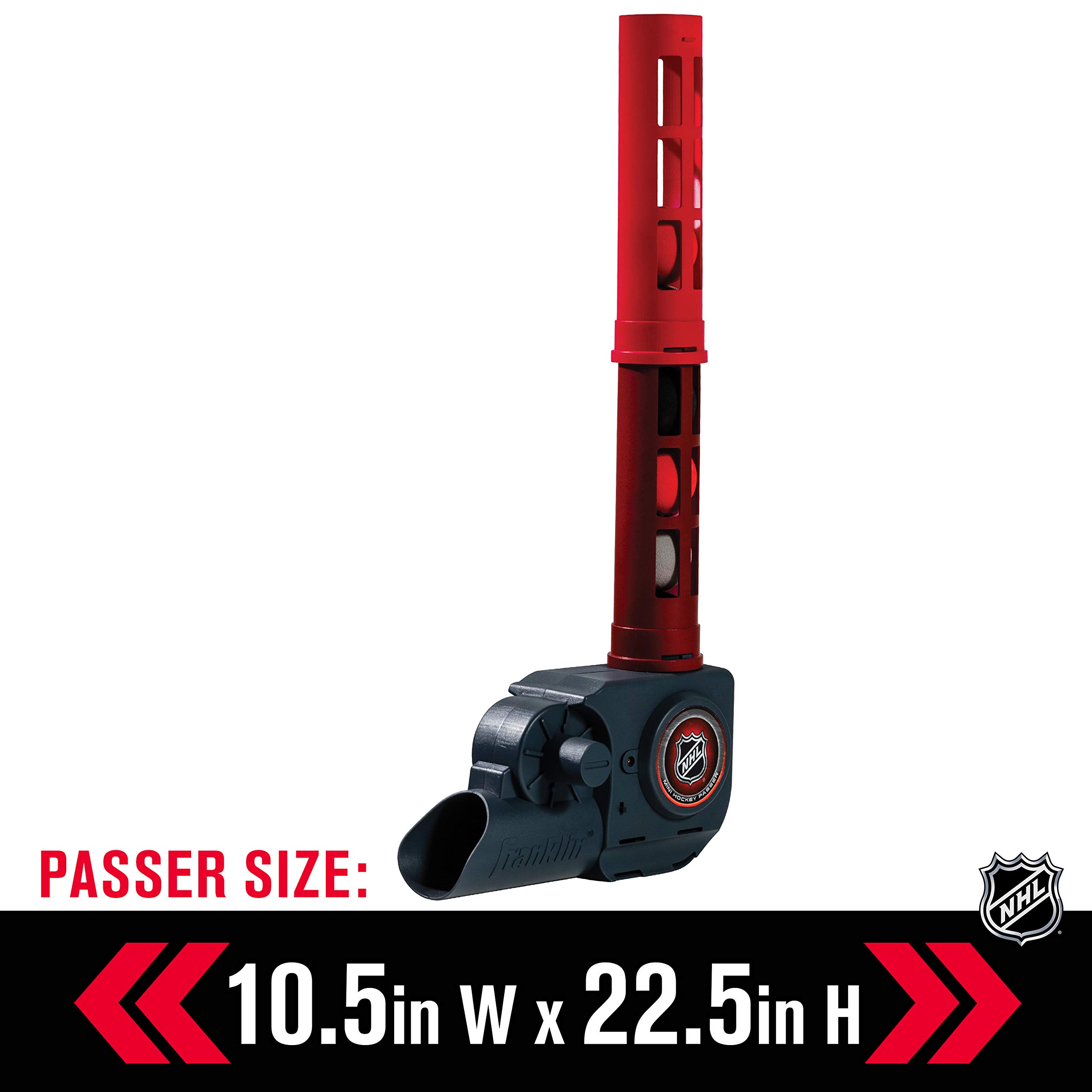 Franklin Sports NHL Automatic Mini Hockey Ball Passer - Knee Hockey Training Equipment with 6 Mini Balls - Official NHL Licensed - Perfect for Indoor Practice, Backyard Drills & Street Hockey Games