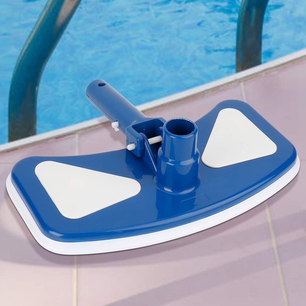 Yosoo 12 Inch Pool Vacuum Head - Heavy Duty Swimming Pool Cleaner with Curved Blue & White Suction Brush for In-Ground & Above Ground Pools - Perfect for Leaves, Dirt & Debris Removal