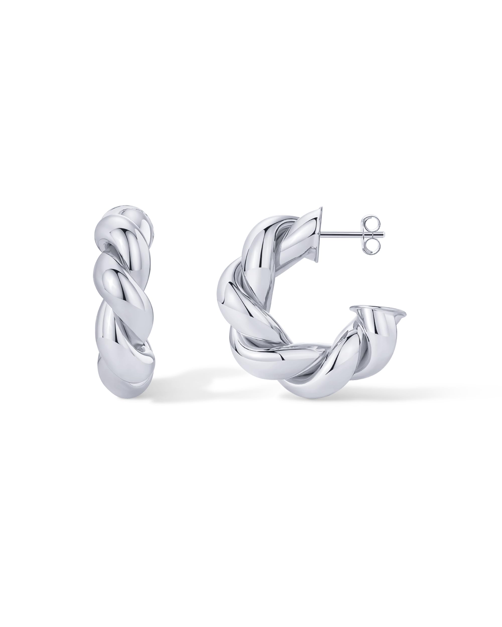 PAVOI 14K Gold Plated Chunky Twisted Puffed Rope Hoop Earrings for Women | Fashion Jewelry Gift for Her | Perfect for Parties, Weddings & Everyday Wear