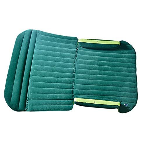 Inflatable Car Mattress for Camping & Travel - Portable Air Bed with Built-in Pump - Light Green Comfortable Sleeping Pad for SUV, Backseat & Outdoor Adventures