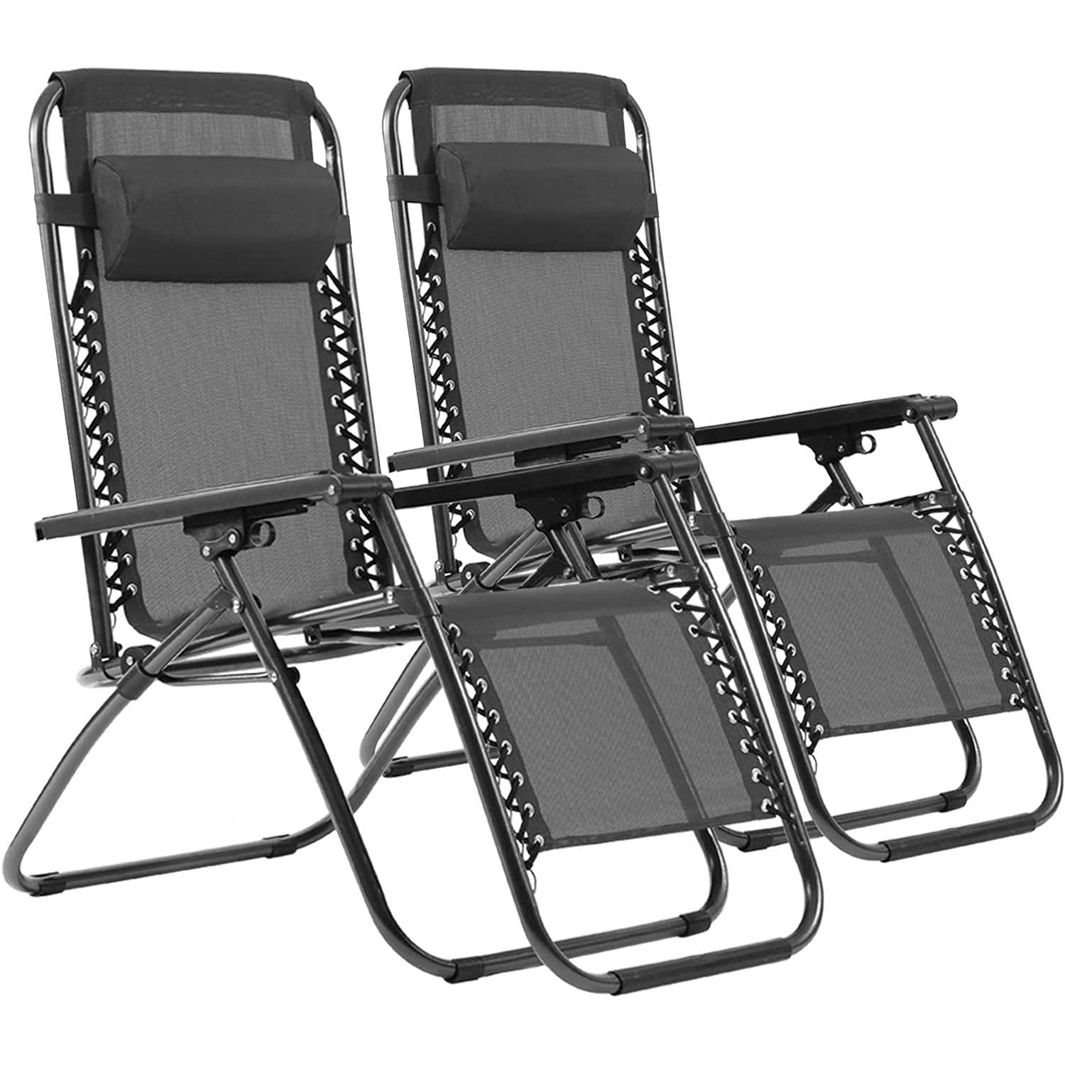 XKESBS Anti Gravity Chair - Set of 2 Foldable Zero Gravity Lounge Chairs for Outdoor Relaxation | Patio, Deck, Poolside & Backyard Use | Adjustable Reclining Folding Chairs with Cup Holder