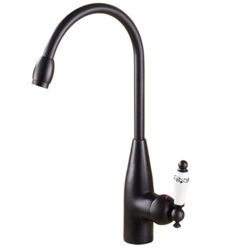 Antique Bronze Kitchen Faucet with Ceramic Cartridge - Hot & Cold Water Mixer Tap for Sink - Vintage Brass Finish - Perfect for Farmhouse, Rustic & Traditional Kitchen Decor