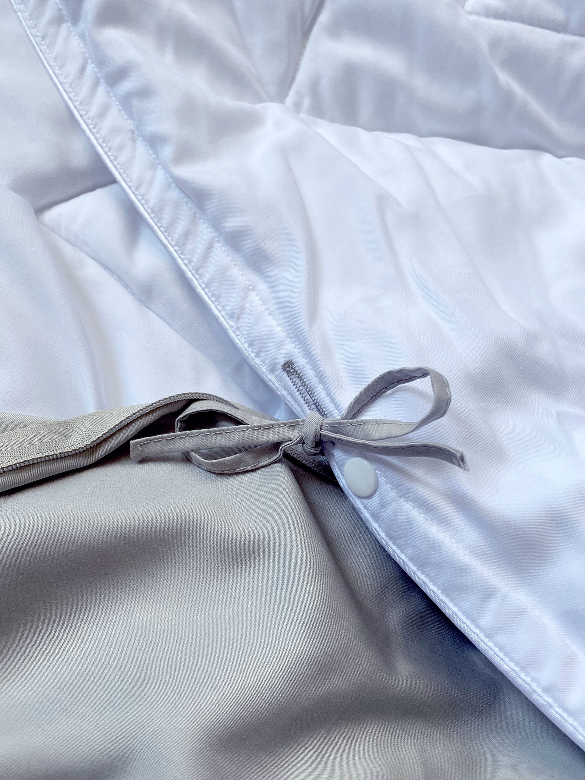 PureCare Cooling Bamboo Rayon Duvet Cover Set - Full/Queen Size, Breathable & Hypoallergenic, Ivory & Clay - Perfect for Hot Sleepers & Allergy Relief - Bedroom & Guest Room Luxury