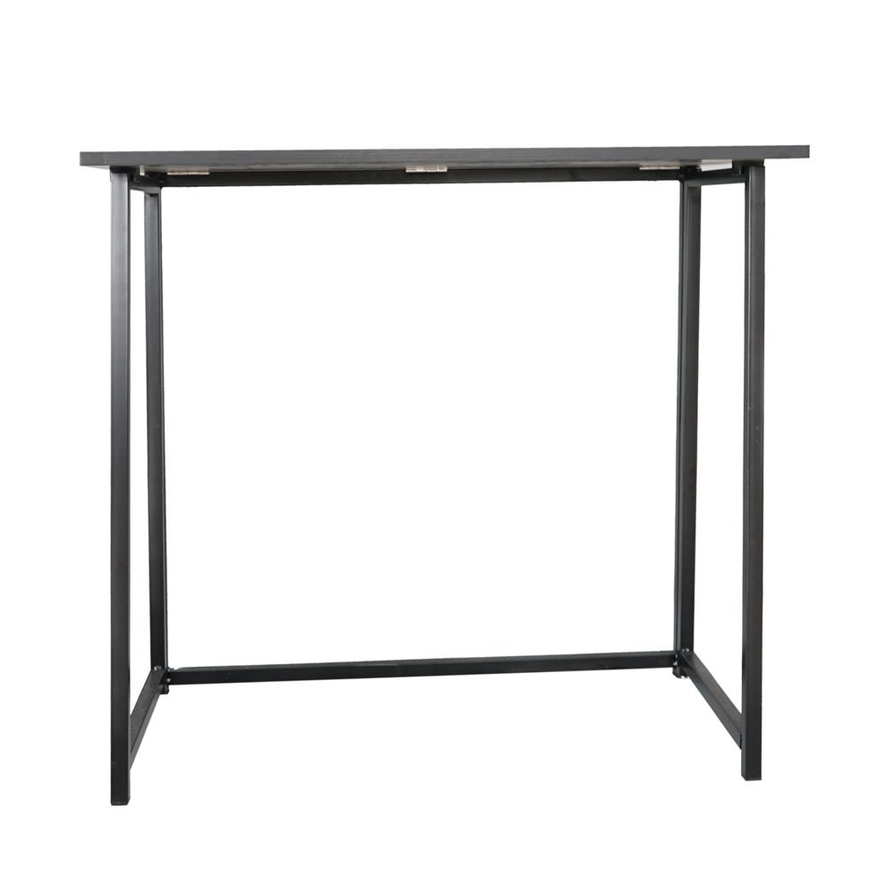 Foldable Computer Desk for Home Office - Space Saving Collapsible Laptop Desk with Sturdy Metal Frame (Black) - Perfect for Small Spaces, Apartments & Dorm Rooms