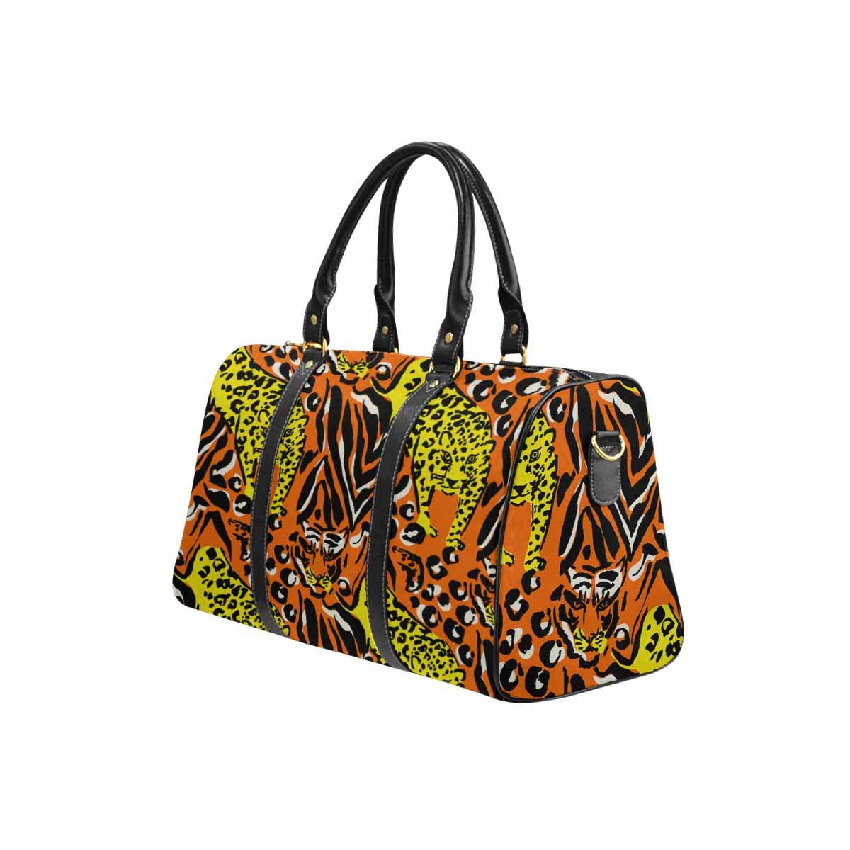 INTERESTPRINT Leopard Print Orange and Yellow Tiger Weekender Bag - Overnight Carry-on Tote Duffel Bag for Women, Travel, Gym & Weekend Getaways | Spacious & Stylish Animal Print Luggage