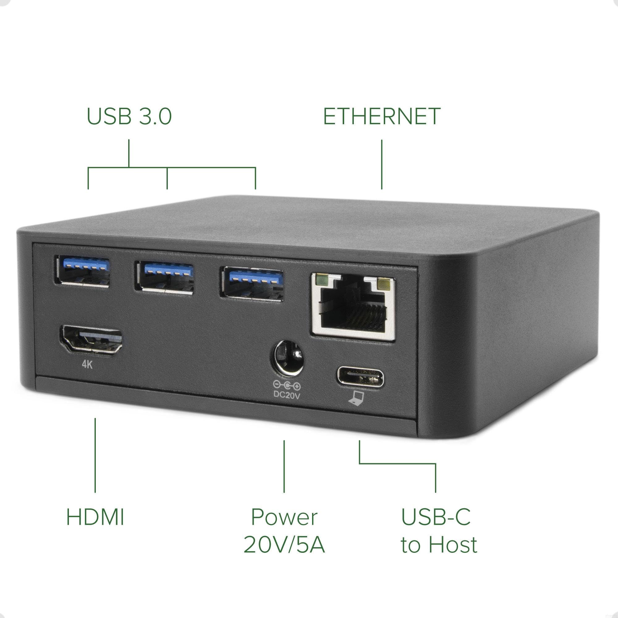Plugable USB C Docking Station with 85W Charging | Thunderbolt 4/3 & USB4 Compatible | VESA Mount | HDMI 4K@30Hz, Ethernet, 4x USB 3.0 Ports | Works with MacBook, Windows & Chromebook Laptops | Perfect for Home Office, Gaming & Multi-Monitor Setup