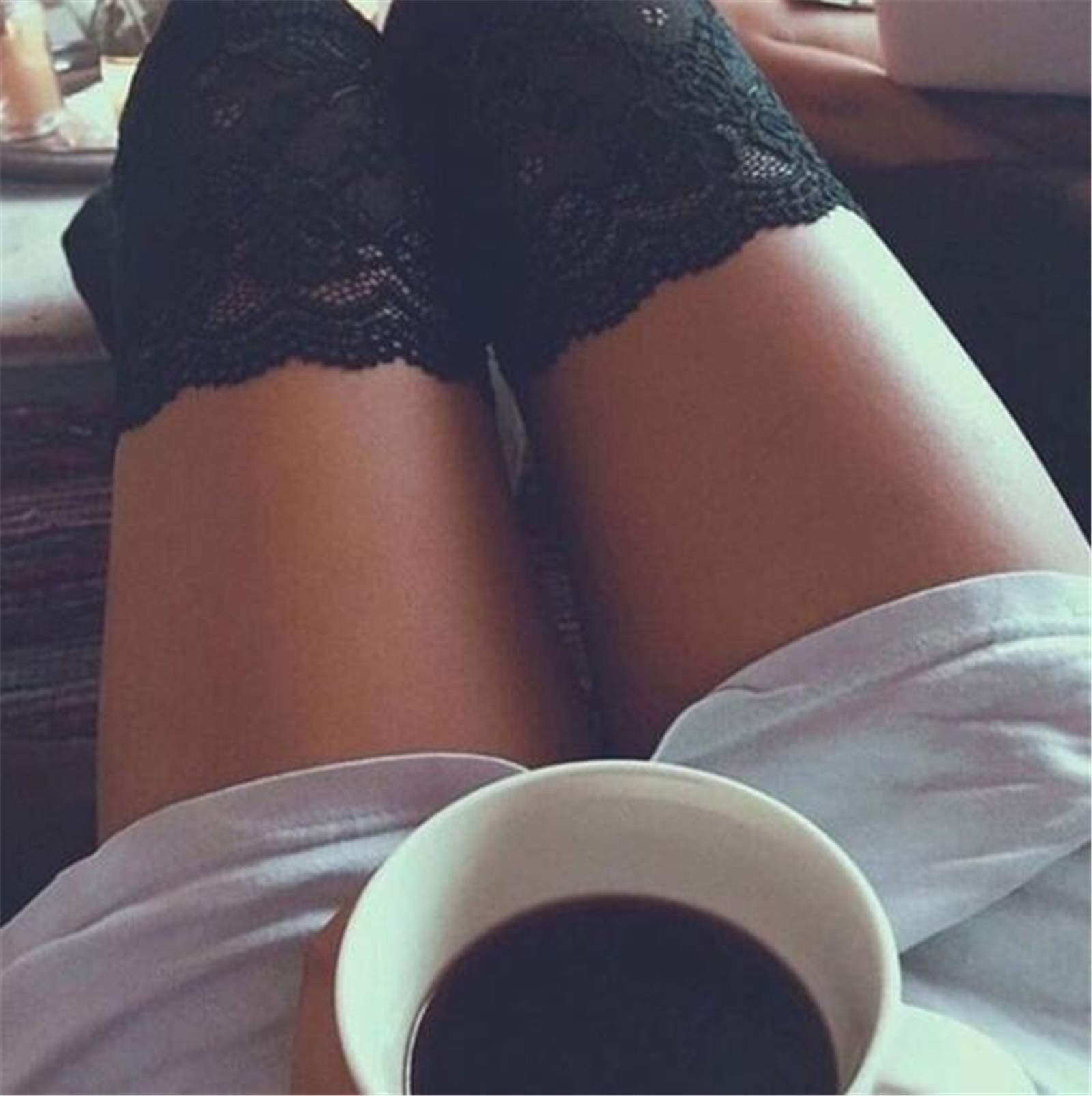 Yuemengxuan Women's Lace Knitted Over-The-Knee Thigh High Stockings | Sexy Cotton Pantyhose for Ladies | Perfect for Date Nights, Parties & Special Occasions