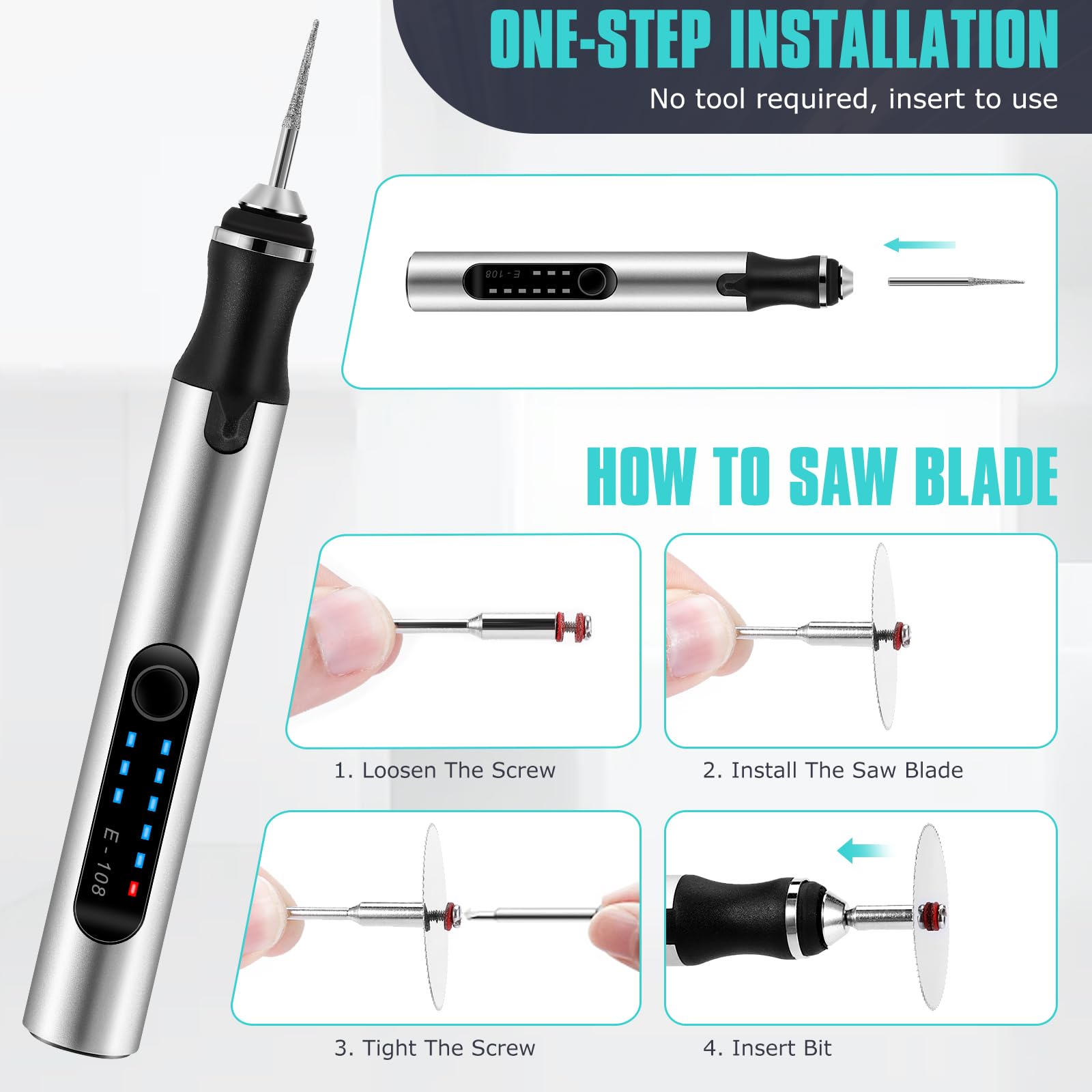 **Electric Engraving Pen Kit - USB Rechargeable Wireless Engraving Tool for DIY Jewelry, Metal, Glass, Wood, Plastic, Stone & Ceramic - Perfect for Crafts, Gifts & Personalization**
