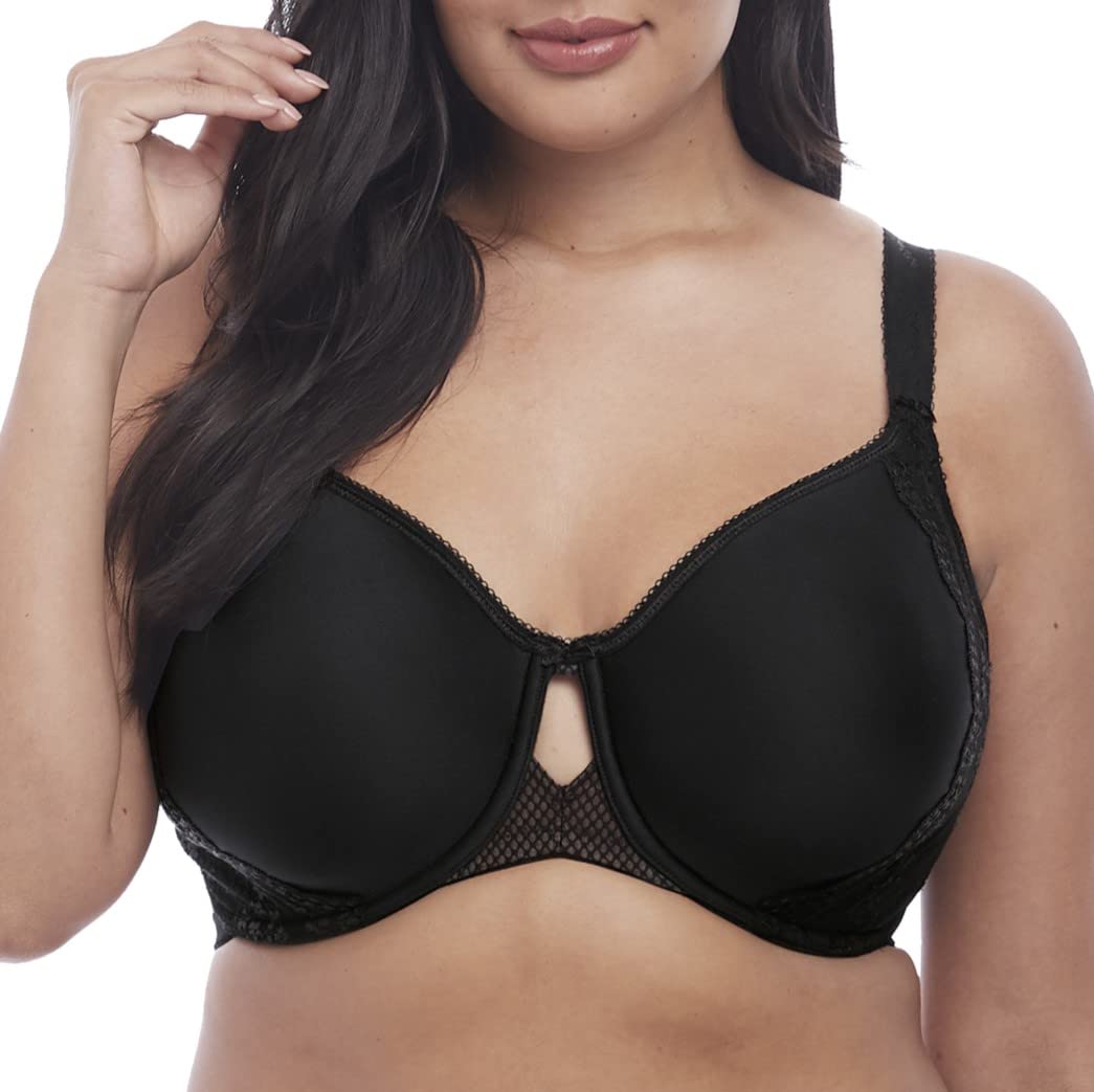 Elomi Women's Charley Bandless T-Shirt Floral Lace Bra - Breathable Spacer Fabric & Diamond Mesh Detail - DD+ Cup Sizes - Perfect for Everyday Comfort & Support