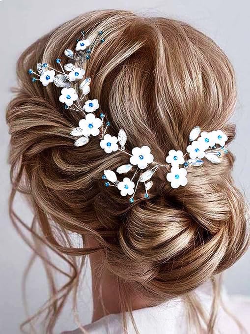 Elegant Bridal Hair Vine - Wedding Flower Hair Piece for Bride, Women's Wedding Hair Accessories | Perfect for Bridal Showers, Weddings, and Special Occasions
