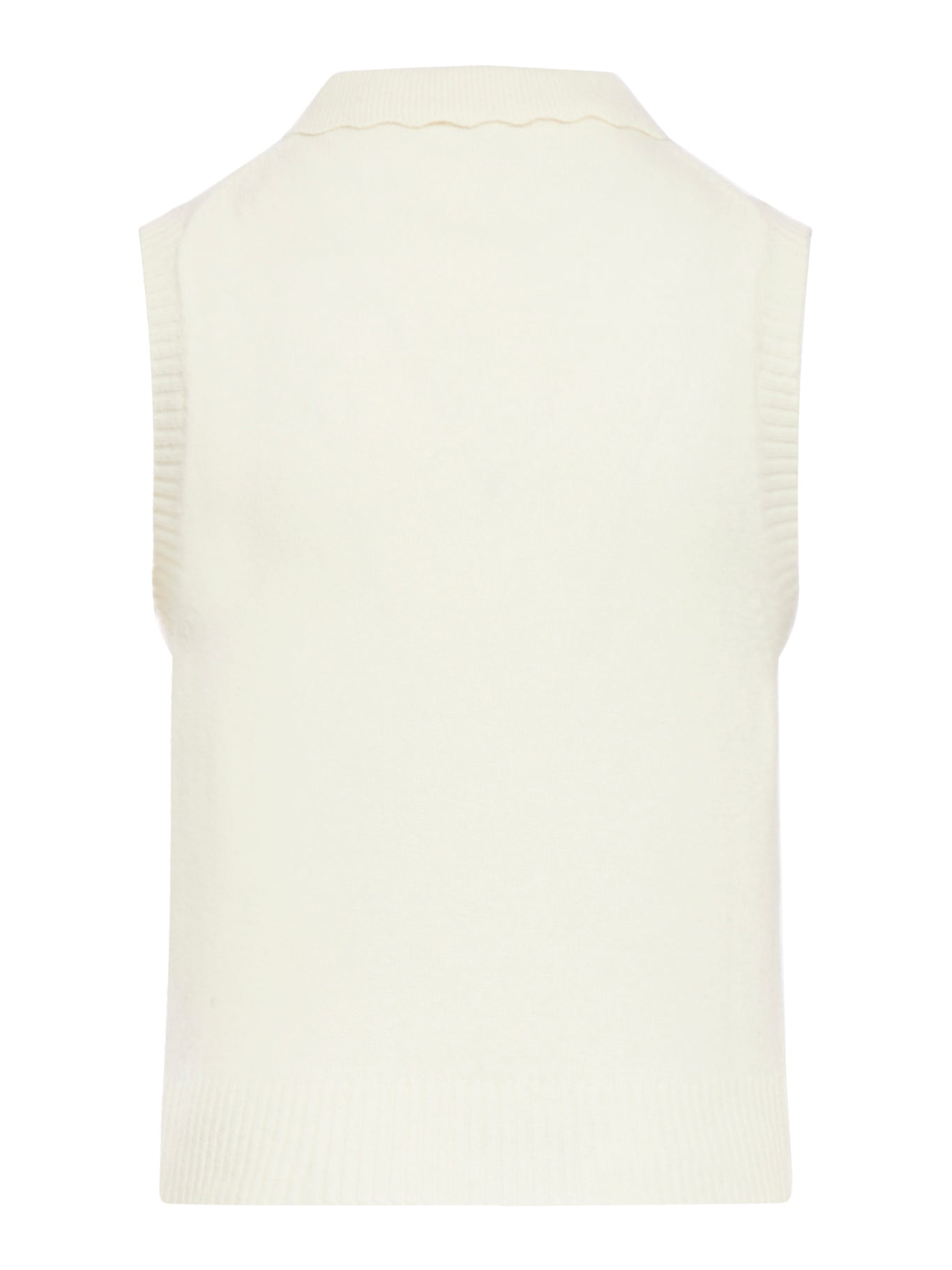 Ganni Logo Vest in Nude Neutrals - K2463 135egret | Stylish Women's Fashion for Casual Outings & Layering