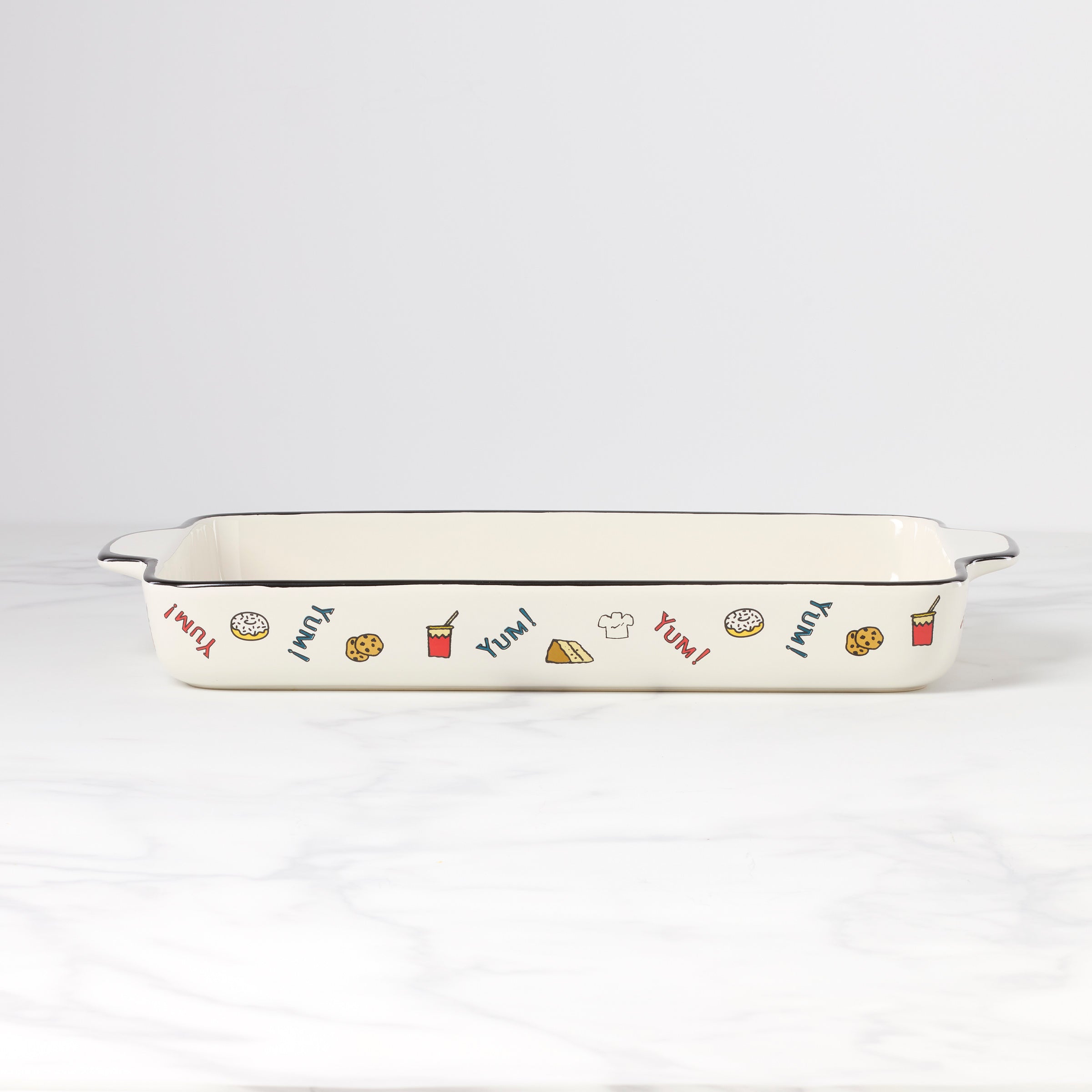 Chef Snoopy Rectangular Baking Dish - 2.5 Quart Ceramic Oven Safe Casserole Pan for Lasagna, Cakes & Desserts | Perfect for Holiday Cooking & Family Gatherings