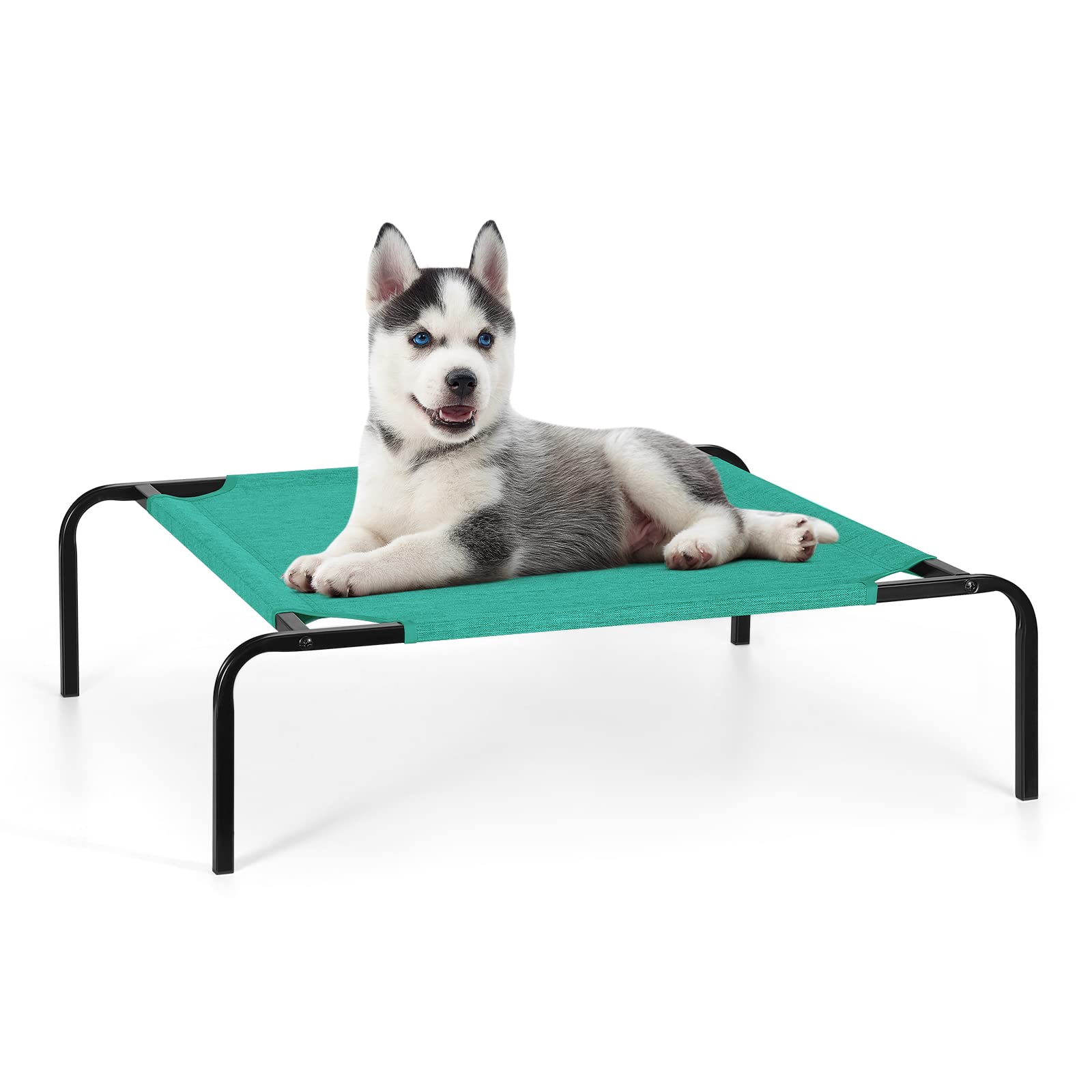 OYEAL Elevated Pet Bed for Dogs & Cats - Portable Cooling Cot for Indoor & Outdoor Use - Green
