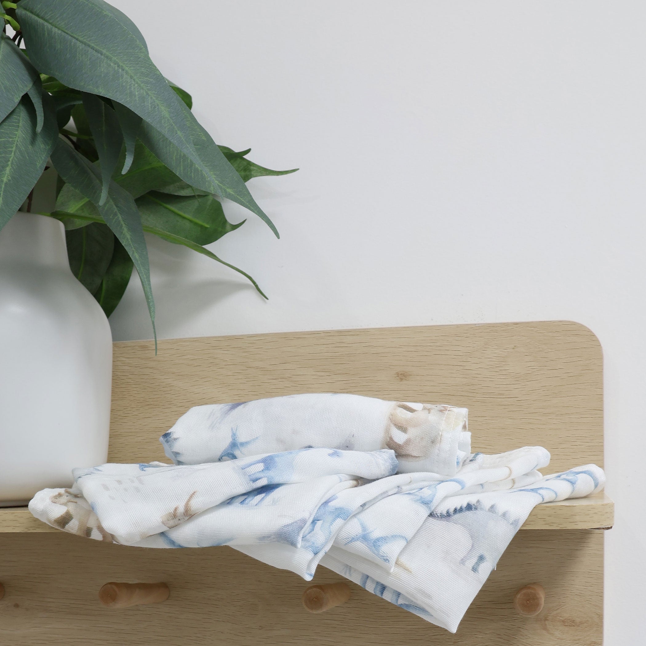 Premium 6-Pack Jurassic Bamboo Muslin Face Cloths - Soft & Eco-Friendly Baby Washcloths for Gentle Skin Care, Bath Time & Makeup Removal
