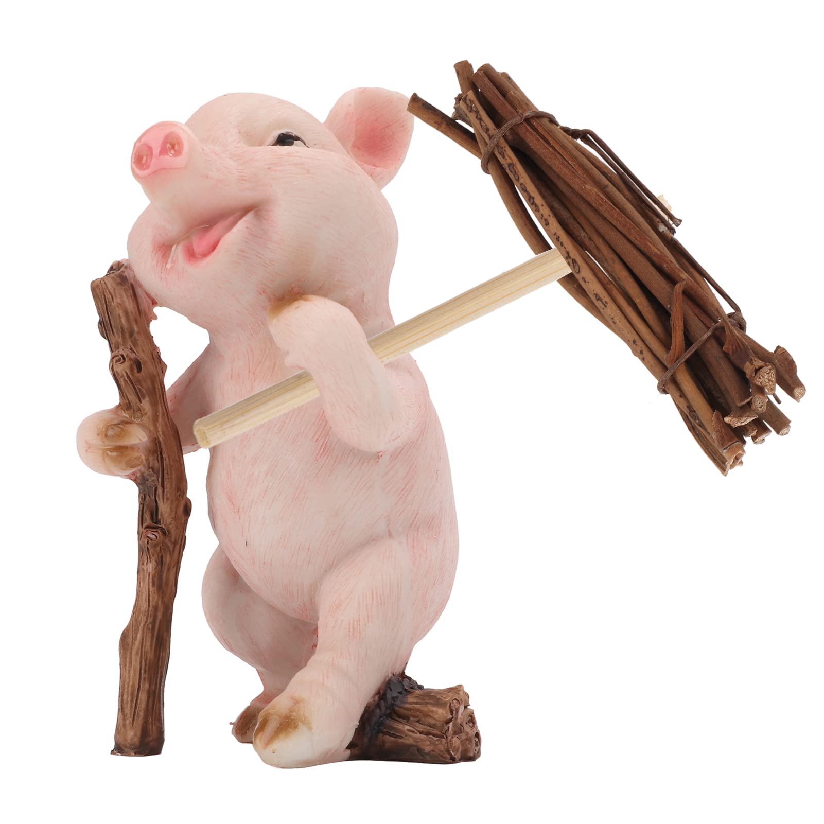 Cute Resin Pig Figurine - Handcrafted Pig Statue for Home Decor, Shelf, Desk & Patio | Perfect Gift for Animal Lovers & Farmhouse Decor