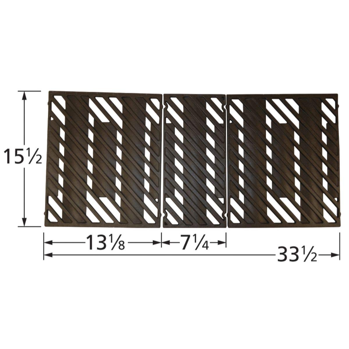 3-Piece Matte Cast Iron Cooking Grid Replacement for Captain Cook 33.5