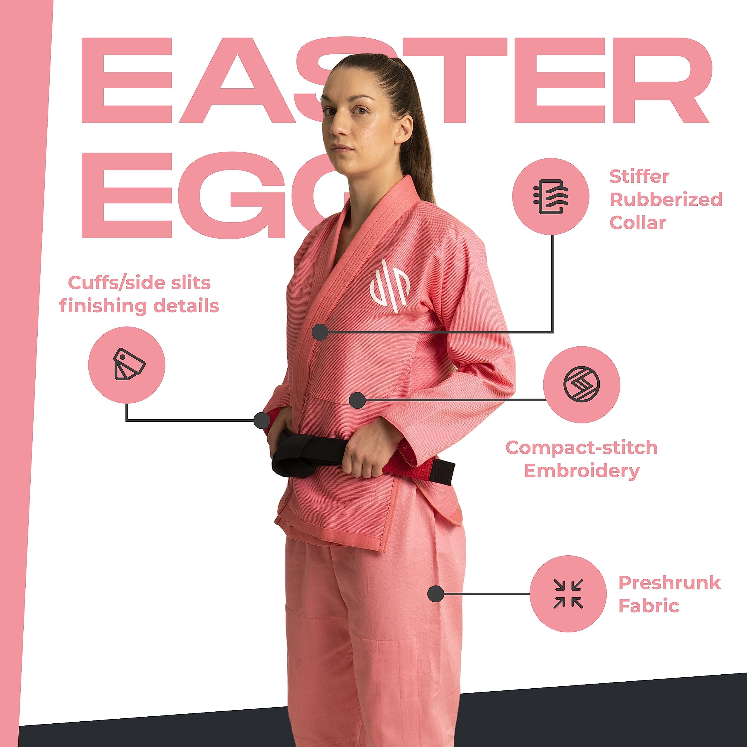 Premium Sanabul Women's BJJ Gi - Lightweight Brazilian Jiu Jitsu Uniform for Training & Competition - Perfect for MMA, Grappling & No-Gi Transition (Easter Egg Design)