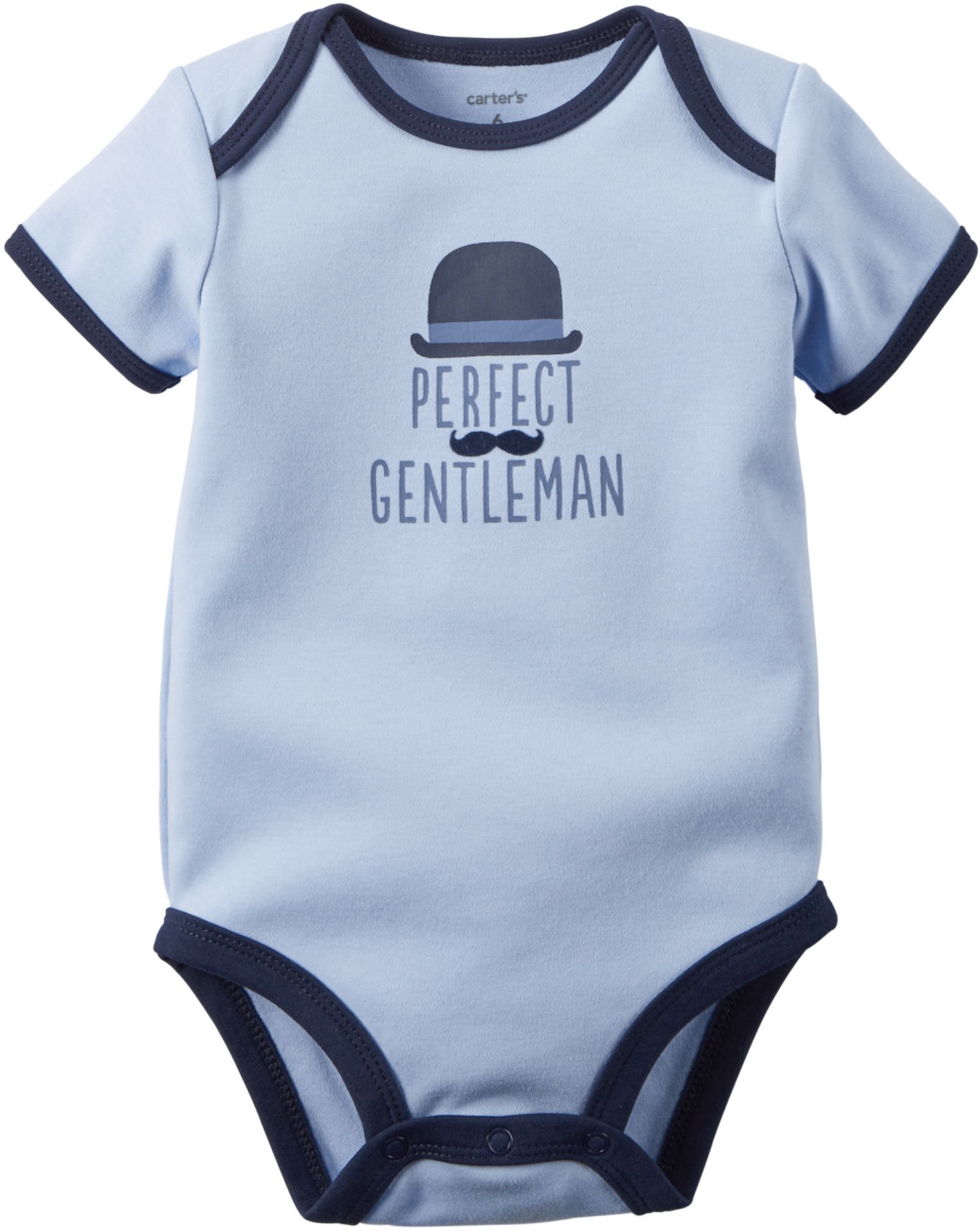 Carters Baby Boys Perfect Gentleman Bodysuit Blue 12M - Soft Cotton Infant Onesie for Newborns & Toddlers - Ideal for Family Photos, Parties & Everyday Wear
