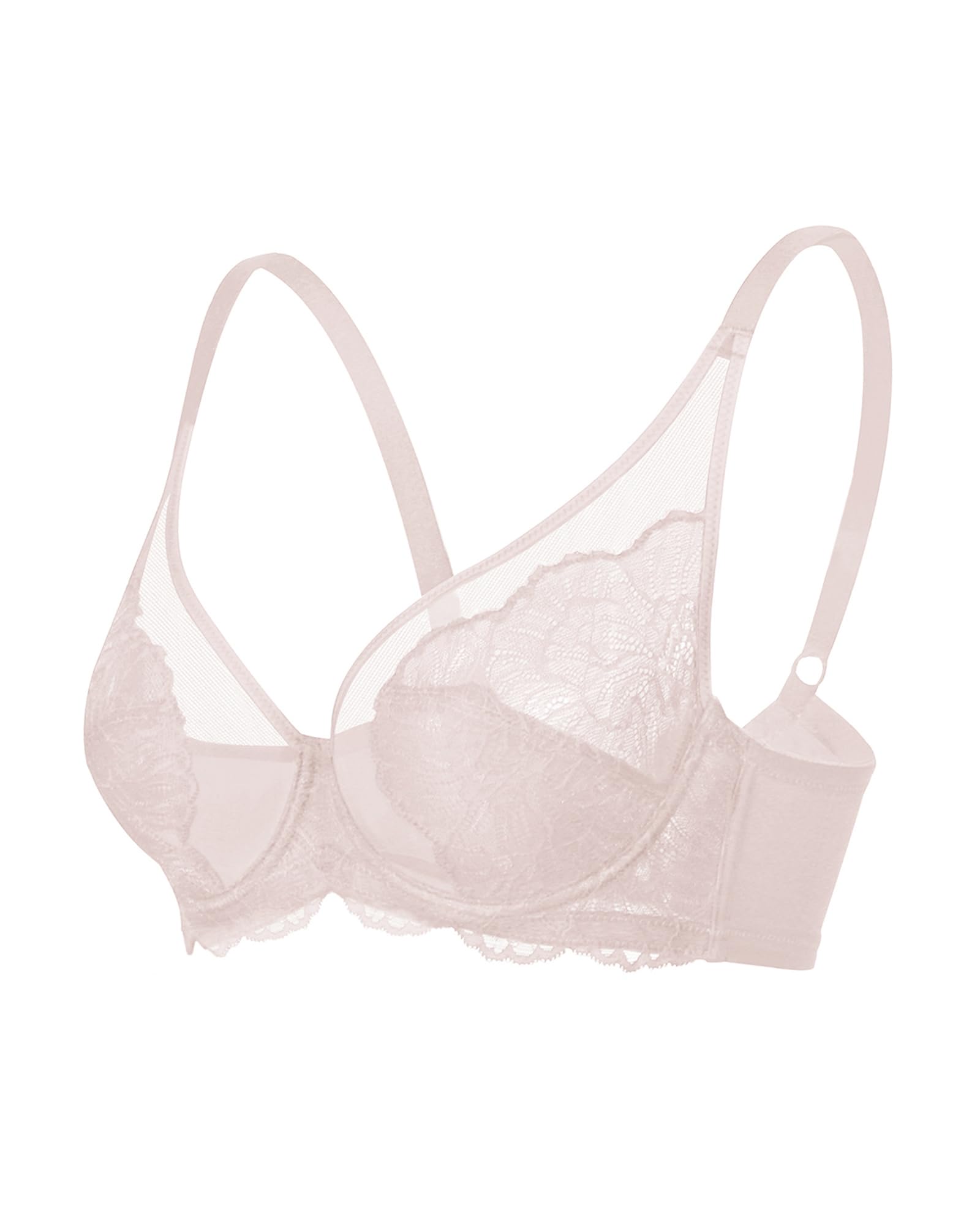 HSIA Women's Minimizer Bras - Full Coverage Lace Underwire Bra for Heavy Breasts, Plus Size Support, Comfortable Unlined Bra for Everyday Wear & Workout