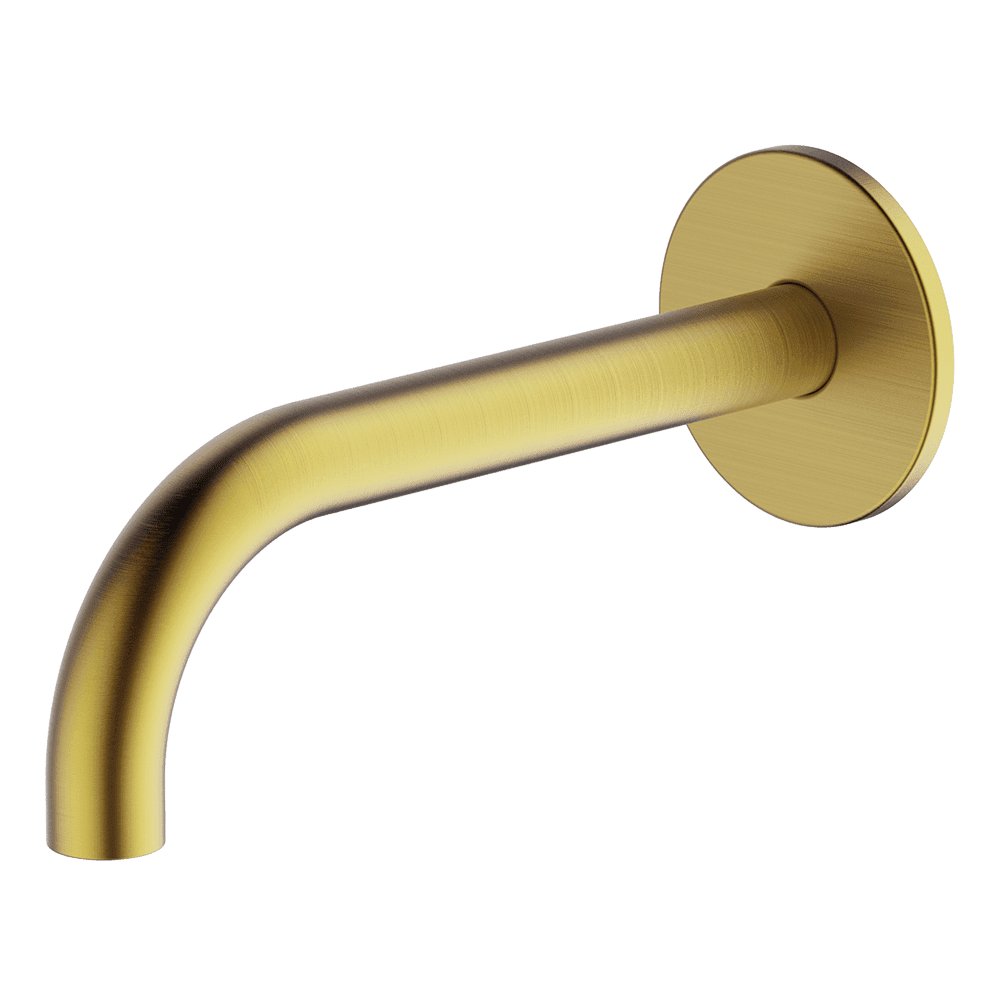 Abey Poco Curved Bathroom Faucet Spout - 165mm Brushed Brass Finish - Perfect for Basin, Sink & Vanity - Modern & Durable Design for Home & Commercial Use