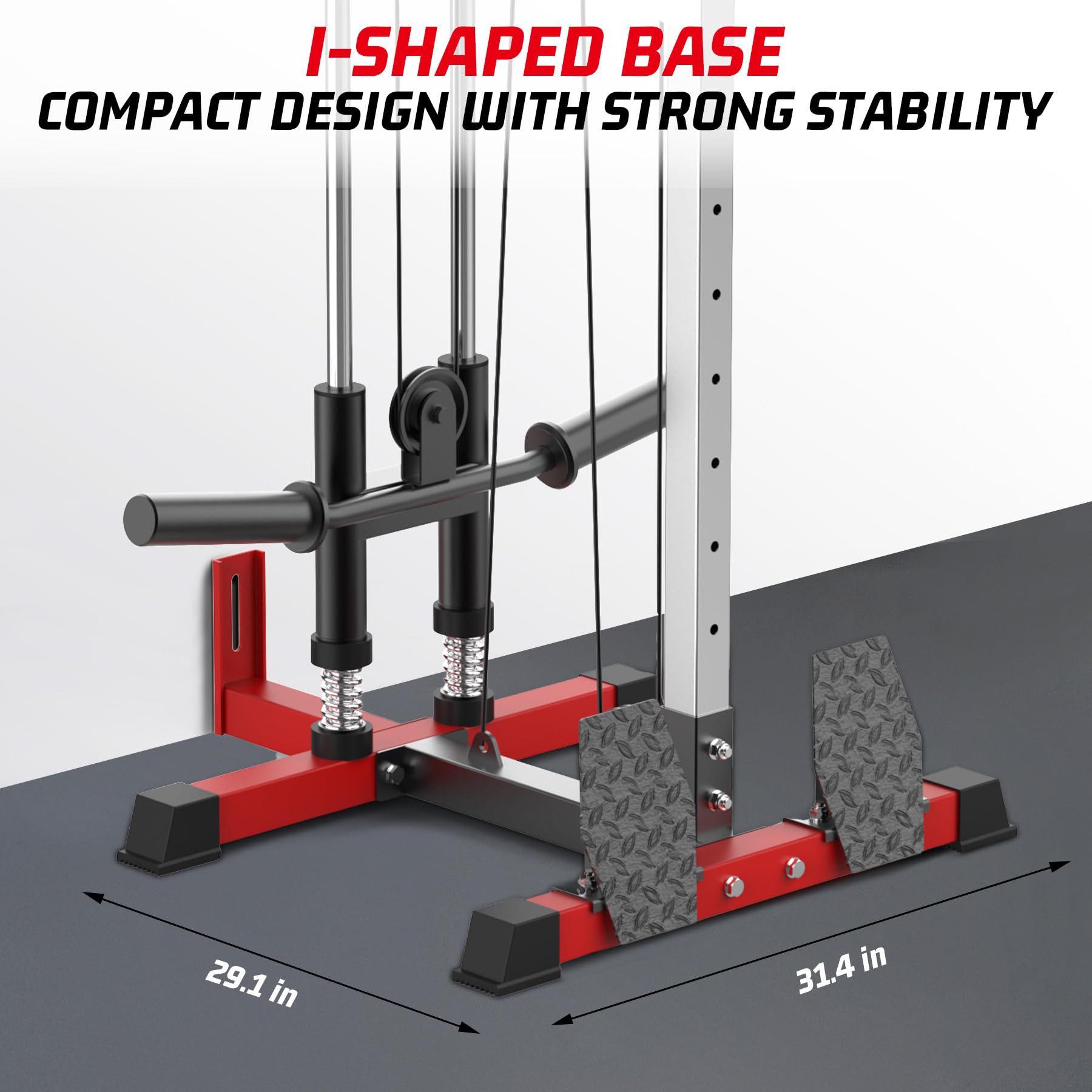 Wall Mount Cable Machine for Home Gym - LAT Power Cable Machine with 20 Adjustable Positions, LAT Pull Down & Row Tower for Total Body Workout | Perfect for Strength Training, CrossFit & Functional Fitness