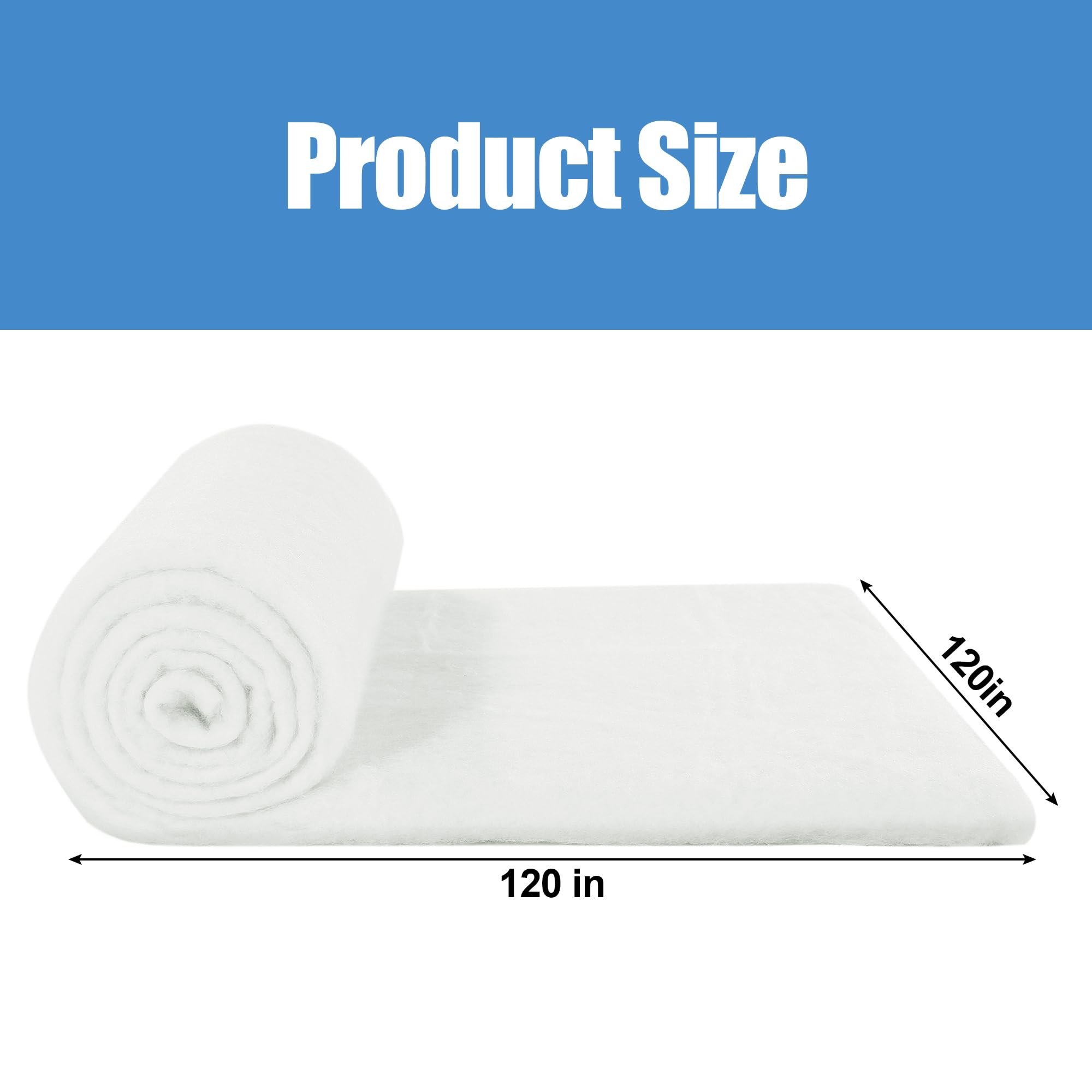 HOMBYS 100% Microfiber Quilt Batting - Ultra Soft & Durable Warm Quilting Material for DIY Crafts, Bedding & Wearable Arts (120