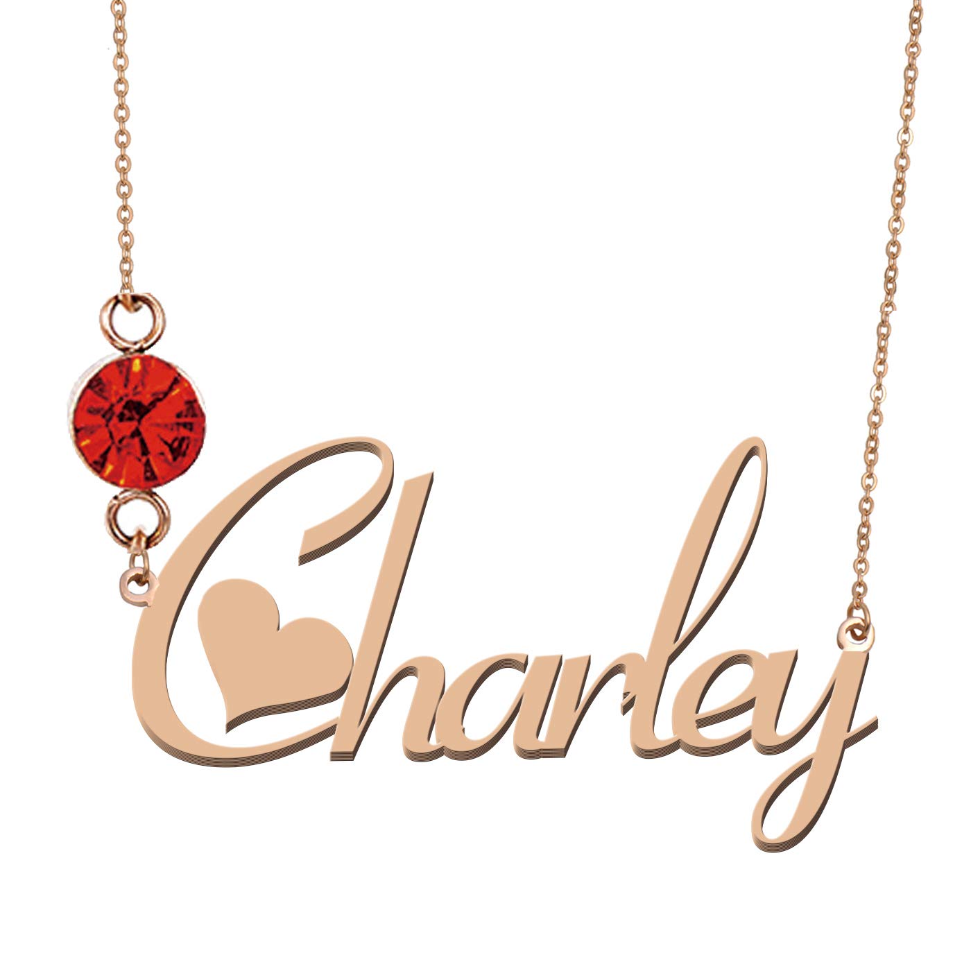 Personalized Name Necklace with Birthstone - Custom Engraved Jewelry Gift for Women, Mom, Wife - Perfect for Birthday, Anniversary & Valentine's Day