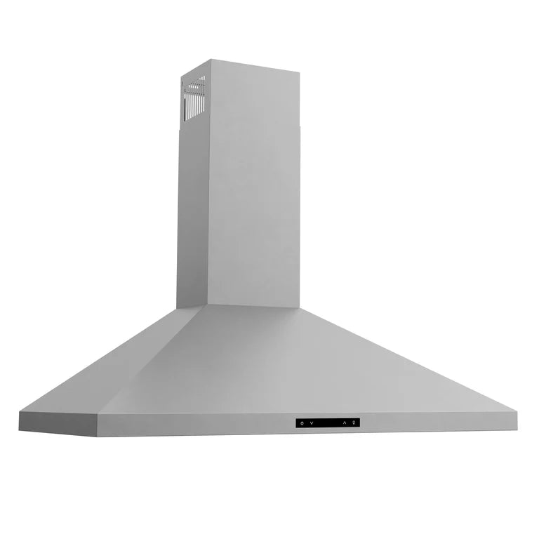 THORE 36 Inch Modern Pyramid Shape Wall Mount Range Hood - Stainless Steel Kitchen Vent Hood with LED Lights - Perfect for Contemporary Home Kitchens (Model ARH36P)