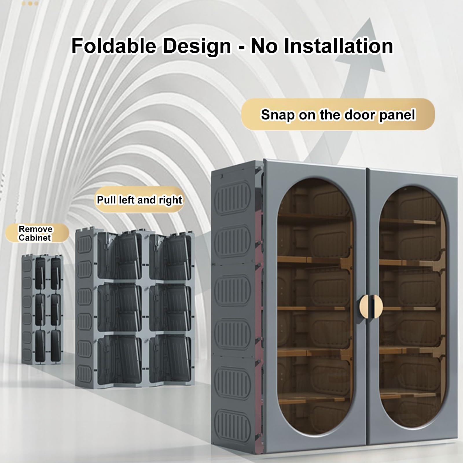 Foldable Shoe Storage Cabinet for Entryway - No Installation Needed, 8-Tier Shoe Organizer Rack (1 Column) - Perfect for Small Spaces, Apartments & Closet Organization