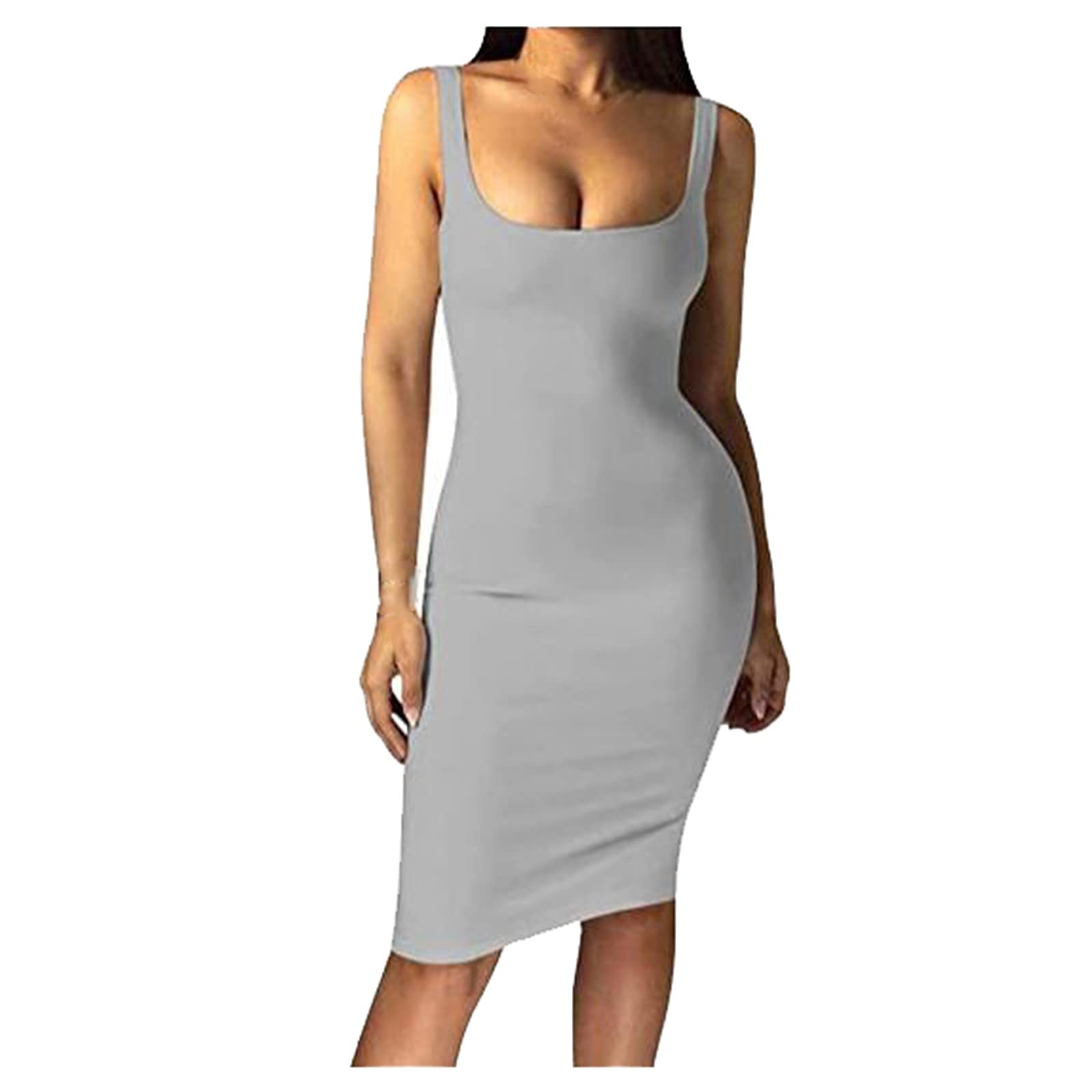 Elegant Women's Sleeveless Midi Party Dress - Gradient Club Tank Dress for Evening & Night Out | Perfect for Cocktail Parties, Date Nights & Special Occasions