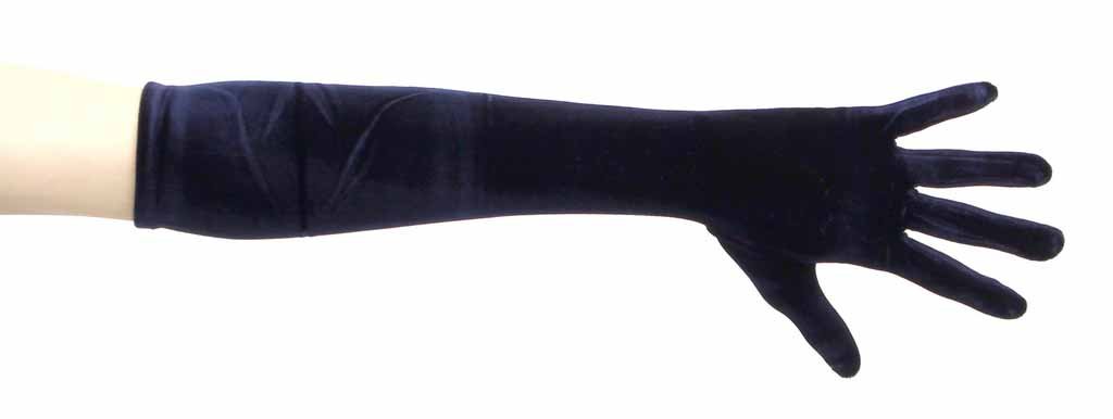 Luxury Dark Blue Velvet Opera Gloves for Women - Elegant Evening Wear, Costume Accessories, Vintage Fashion & Formal Events