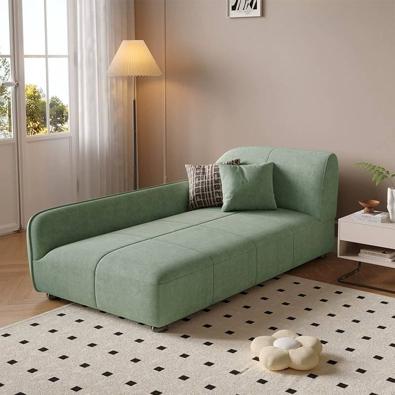 Modern Waterproof Solid Color Chaise Lounge Sleeper Chair with Flared Arm - Right Arm Facing Chaise for Living Room, Bedroom, or Office Relaxation