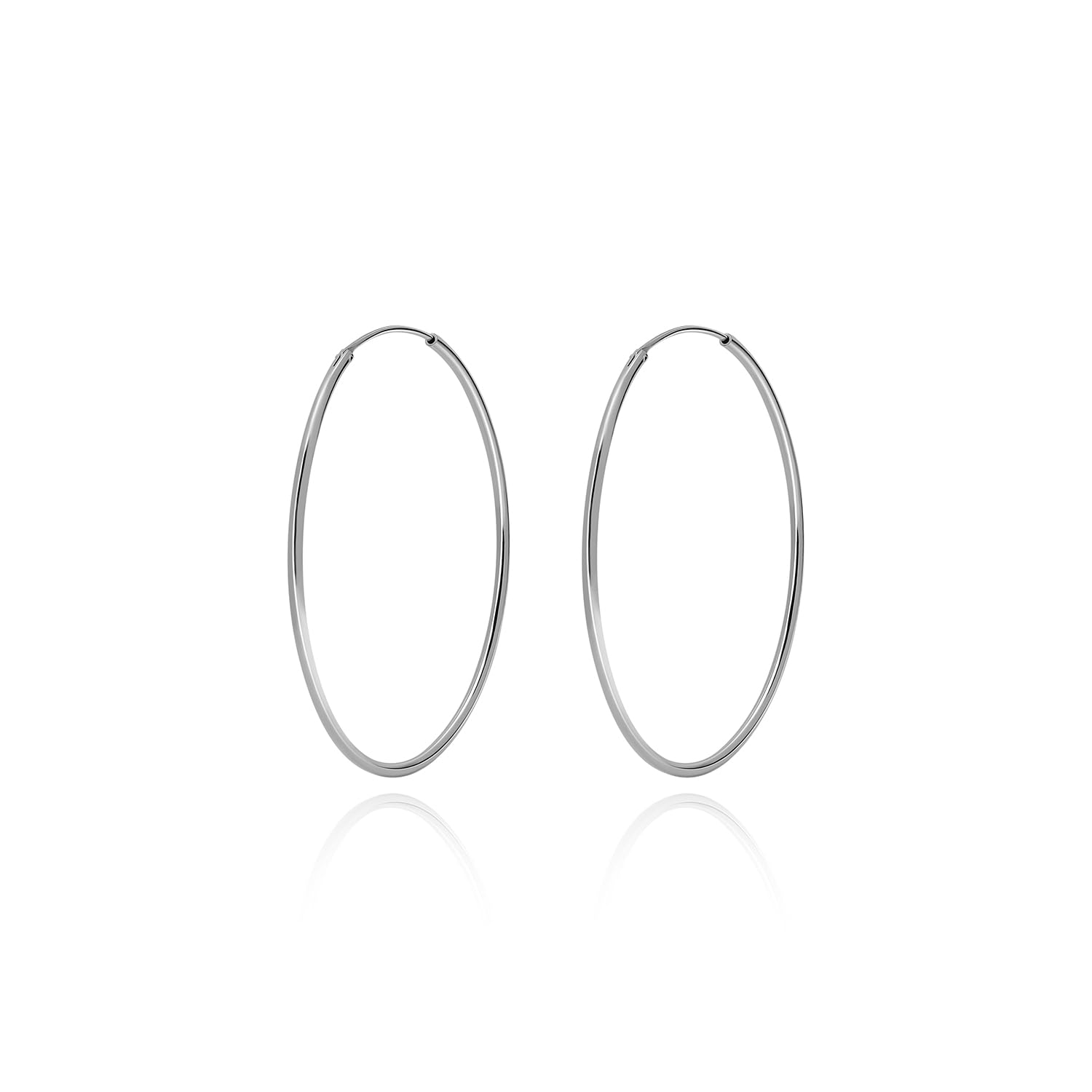 Meissa Sterling Silver Large Hoop Earrings for Women - 40mm Lightweight Hypoallergenic Thin Loop Earrings | Perfect for Everyday Wear, Parties & Gift Giving