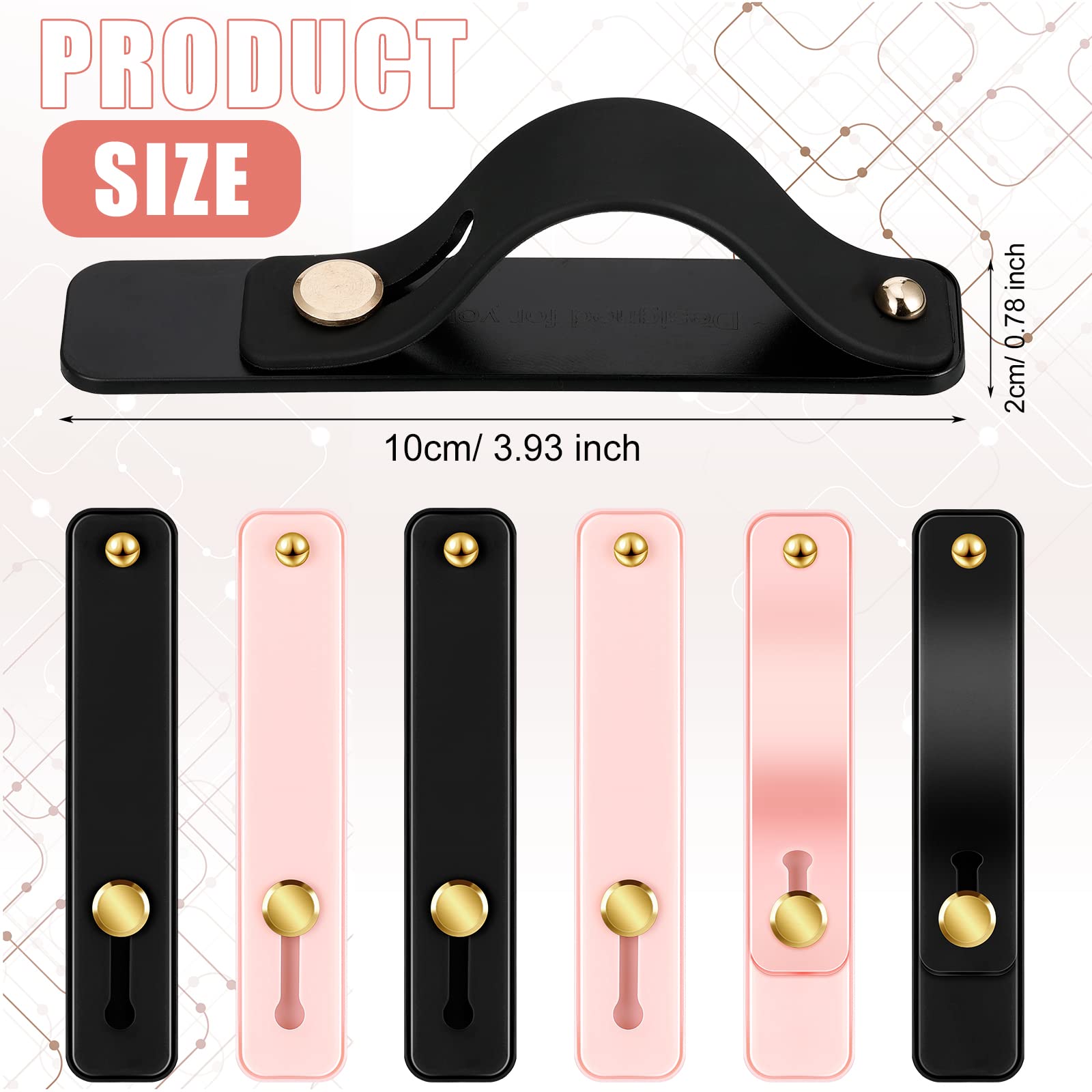 Universal Phone Grip Holder - 6pc Telescopic Finger Strap Stand for Smartphones - Perfect for Gaming & Selfies