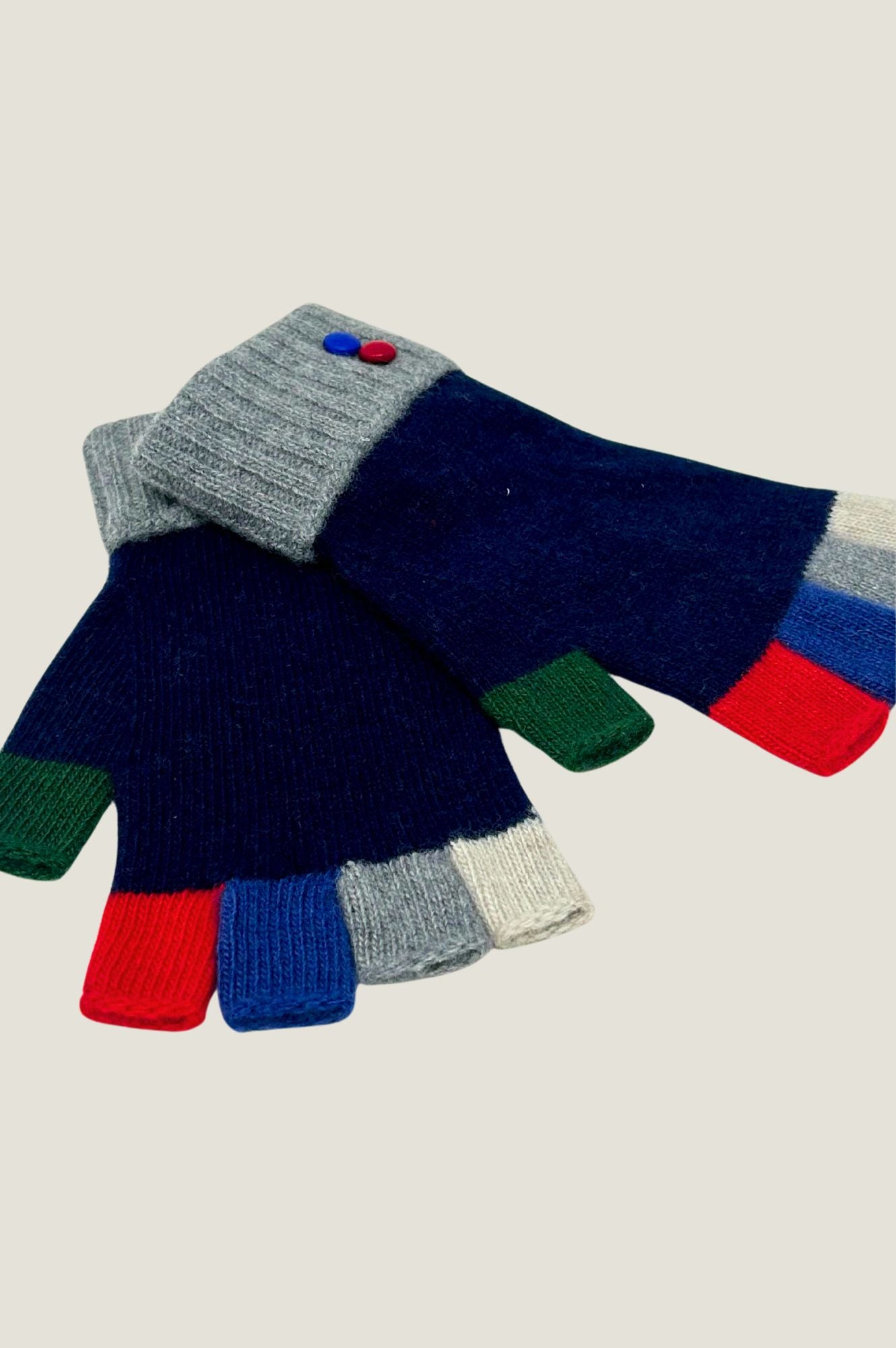 Fingerless Gloves for Women & Men - Breathable Knit Wrist Warmers in Navy & Grey | Perfect for Typing, Driving, and Outdoor Activities