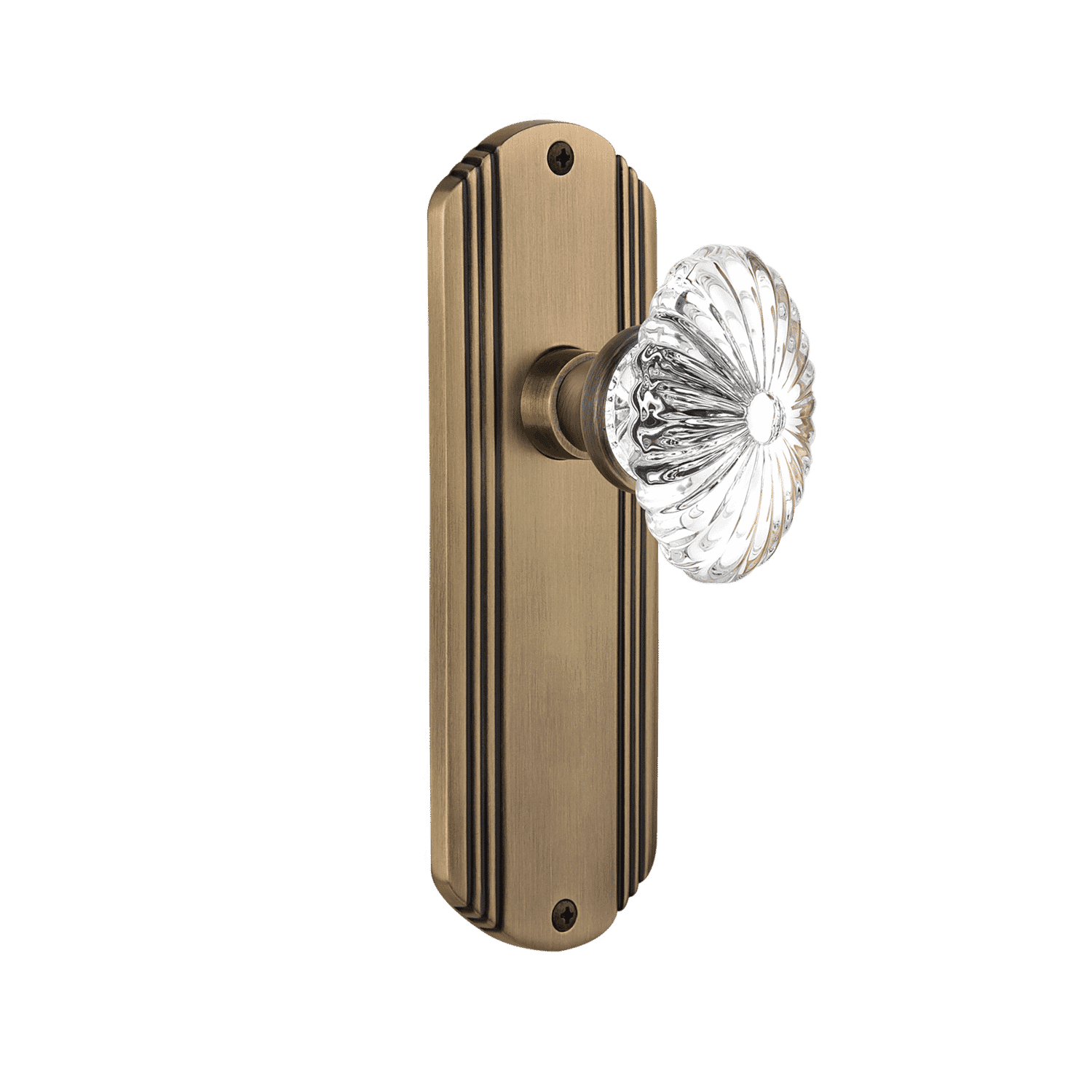 Antique Brass Oval Fluted Crystal Knob - Vintage Cabinet & Drawer Pulls for Kitchen, Bathroom, and Furniture Hardware - Elegant Home Decor Upgrade