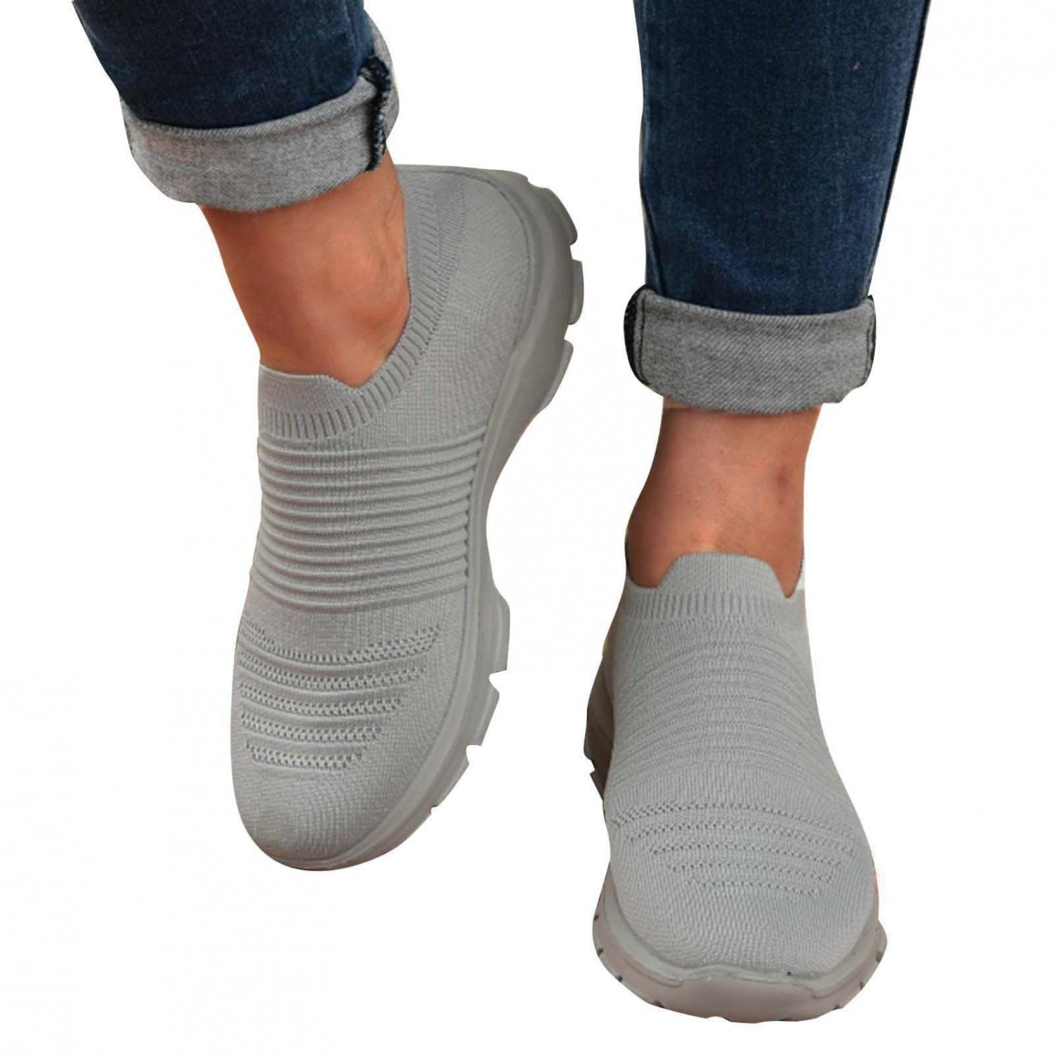 Women's Breathable Slip-On Walking Sneakers - Lightweight Athletic Running Shoes for Wide Feet | Perfect for Summer, Gym, Workouts & Casual Wear