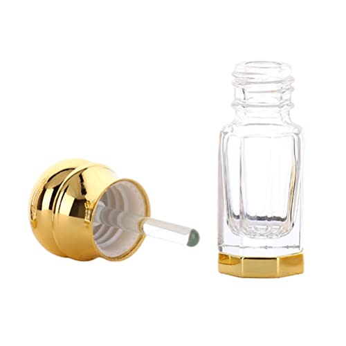 Beaupretty 3ML Glass Dropper Bottles - Refillable Essential Oil Vials for Perfume, Cosmetic Liquids & Aromatherapy | Travel-Friendly Golden Containers for DIY Beauty & Home Fragrance