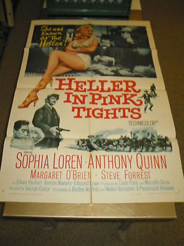 Vintage HELLER IN PINK TIGHTS Original U.S. One Sheet Movie Poster Featuring Sophia Loren - Perfect for Classic Film Collectors & Home Theater Decor