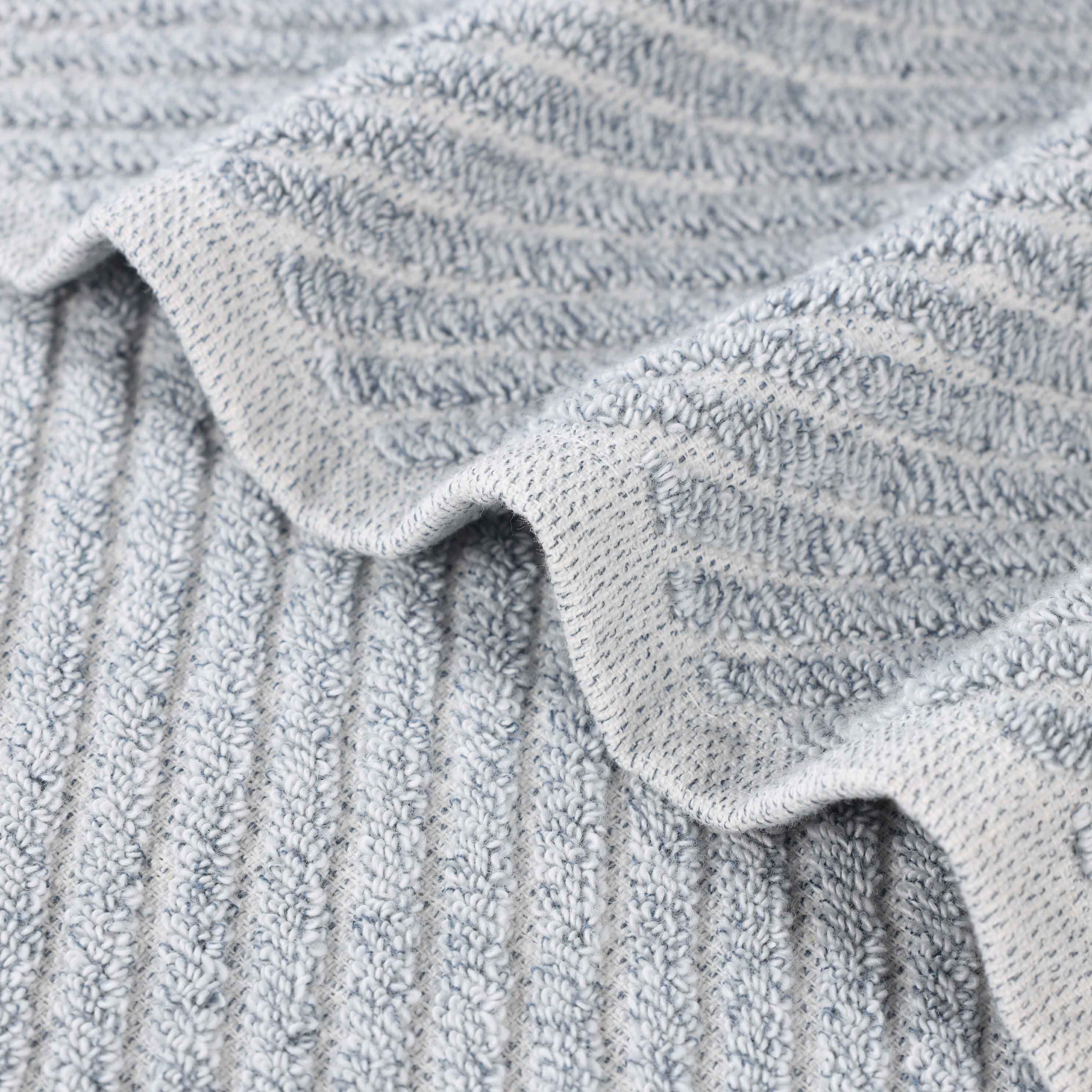 Premium 6-Piece Cotton Blend Towel Set - Soft, Absorbent & Medium Weight with Diagonal Stripes - Perfect for Bathroom, Spa & Guest Use