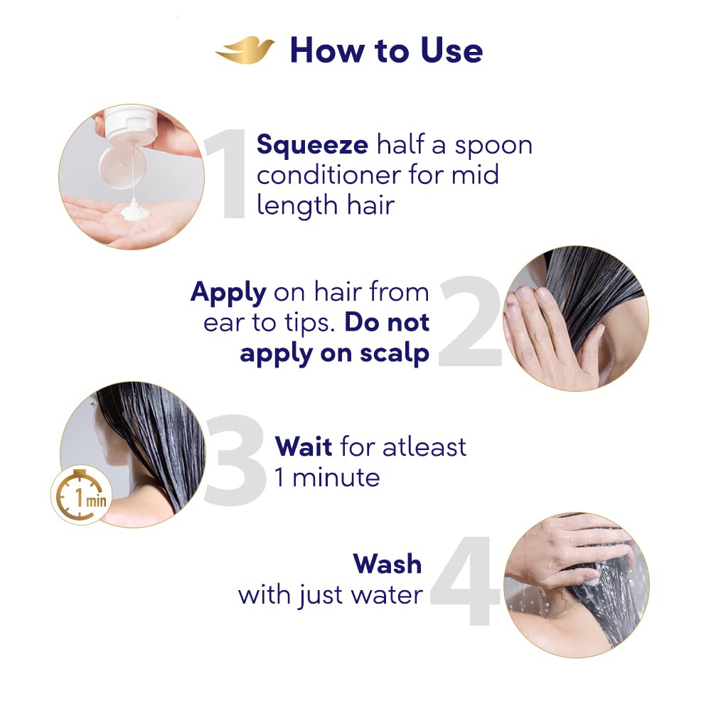 Dove Intense Repair Hair Conditioner for Damaged & Frizzy Hair - 2.6 oz (75ml) - Deep Moisturizing Treatment for Dry, Brittle Hair - Perfect for Daily Use & Post-Color Care