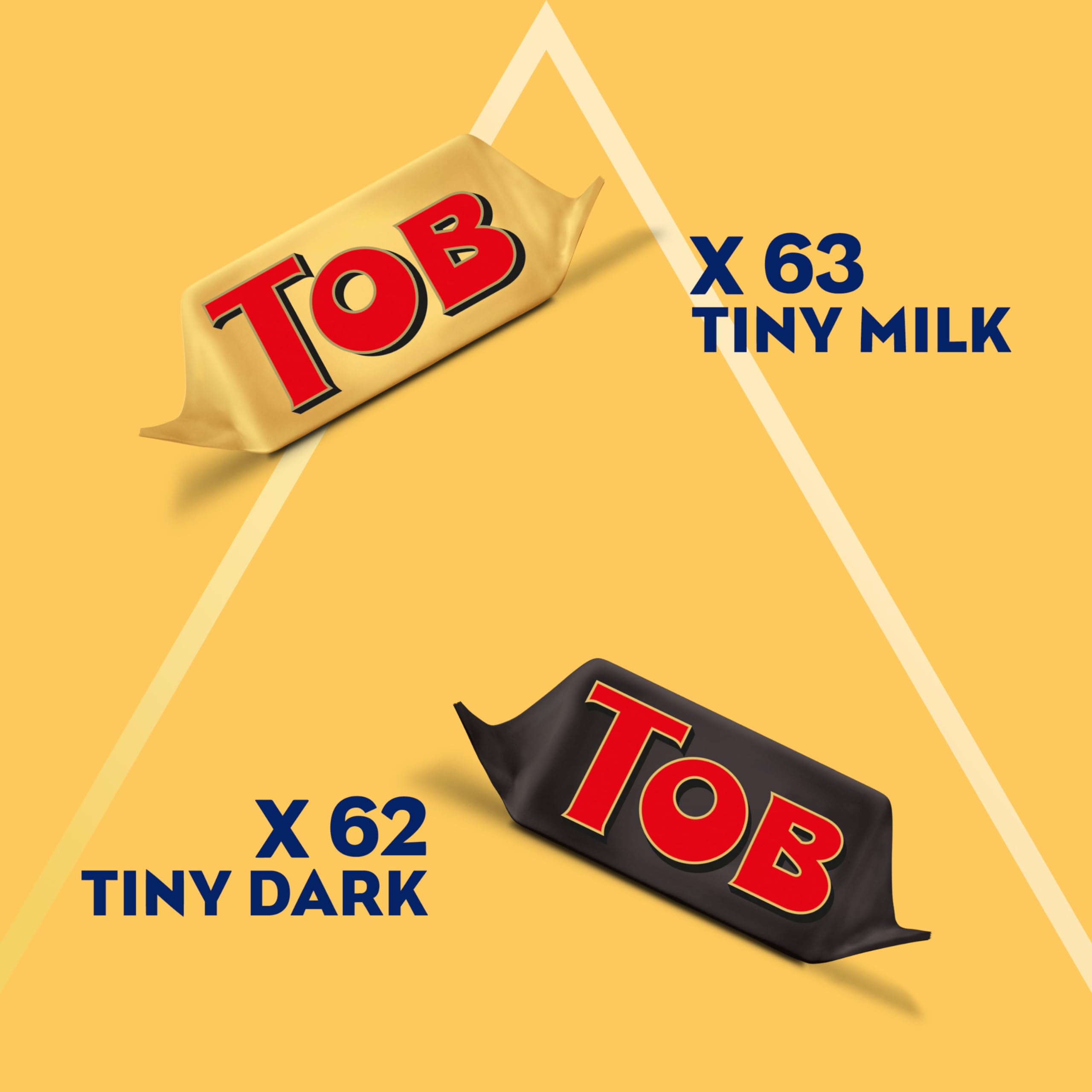 Toblerone Tiny Chocolate Gift Bag Variety Pack - 125 Pieces (Milk & Dark Chocolate Bars) - Perfect for Party Favors, Office Treats & Holiday Gifting